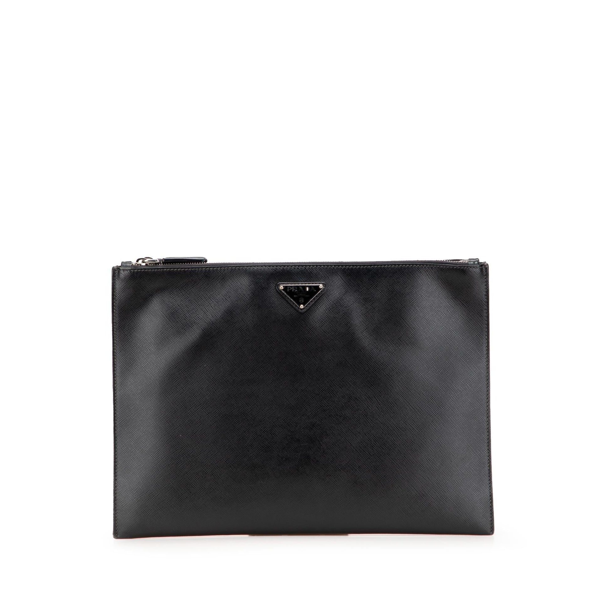 Prada Double Clutch Saffiano Zip Clutch Bag Zip Clutch 1