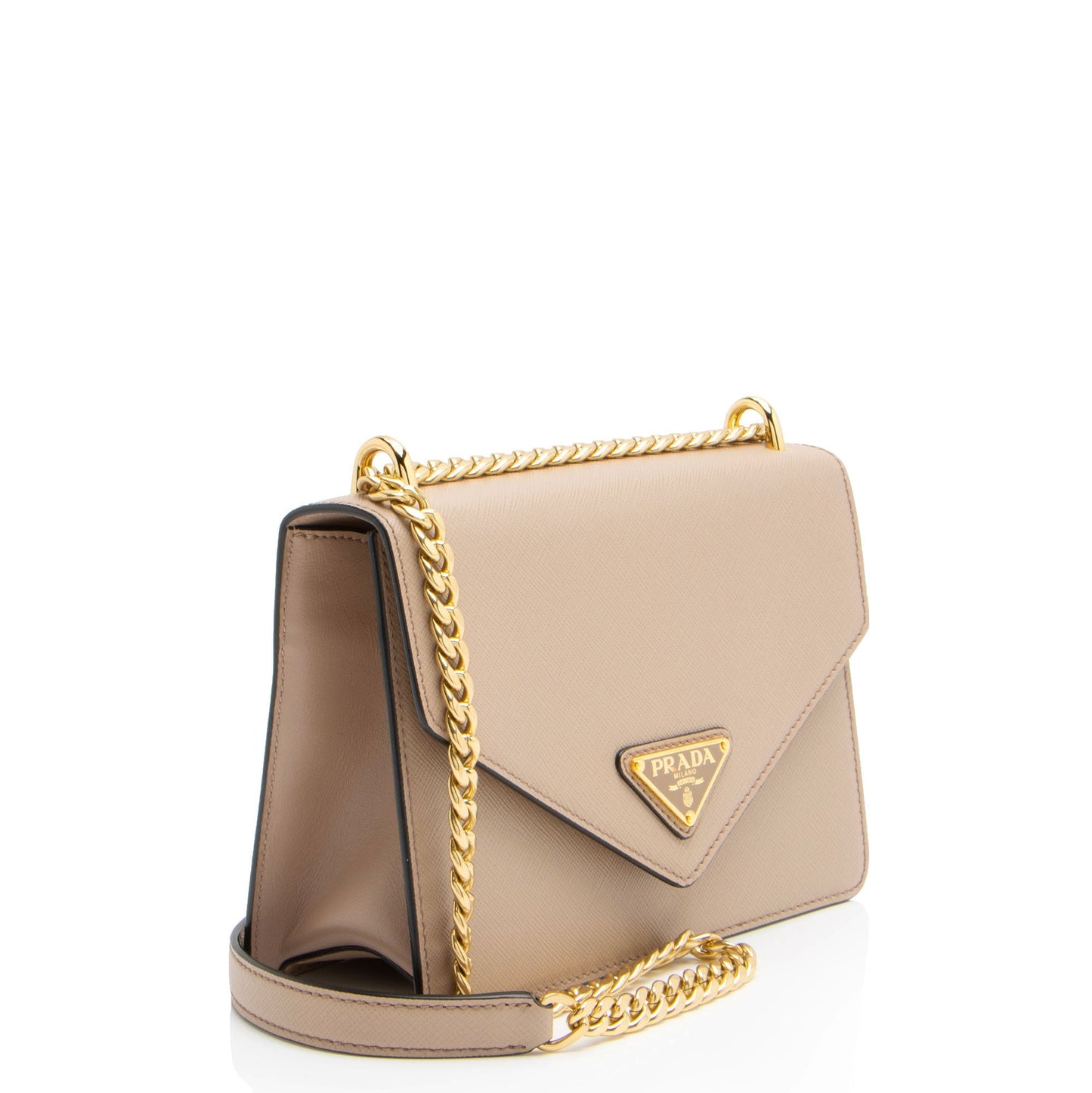 Prada Envelope Bag Leather Saffiano Chain Crossbody Bag