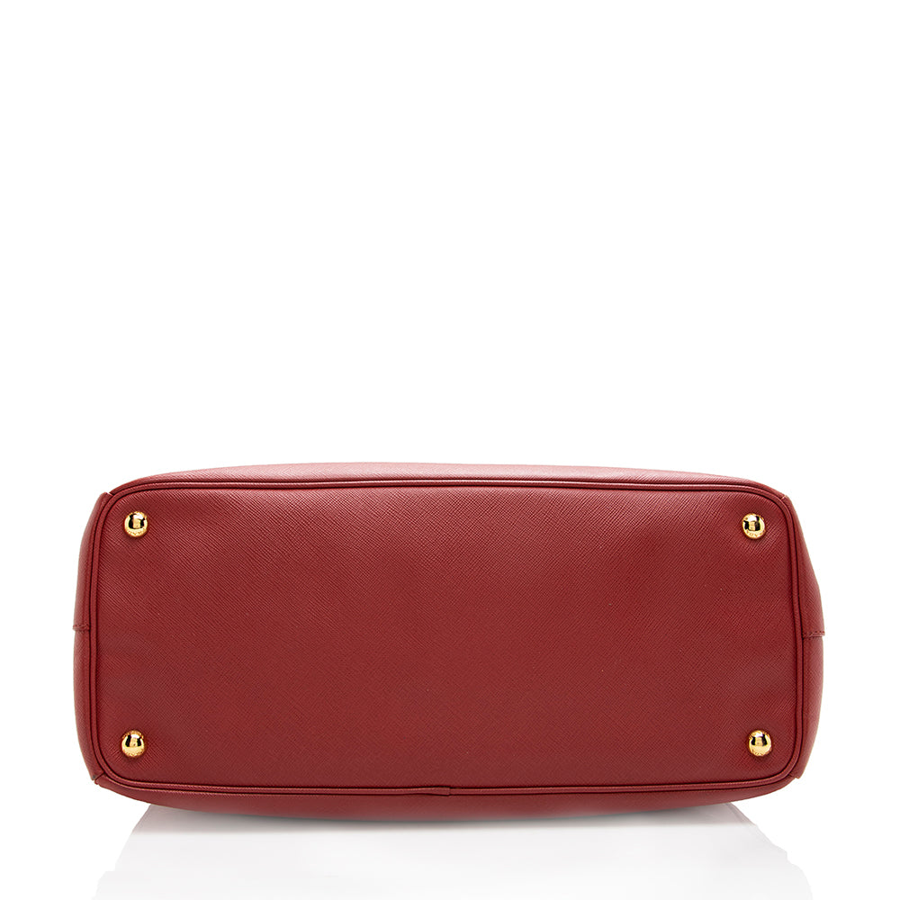 Prada Lux Double Tote Final Sale Shf Leather Saffiano Medium Tote Bag