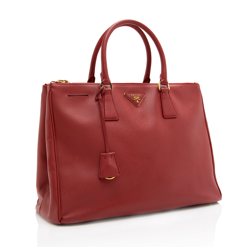 Prada Lux Double Tote Final Sale Shf Leather Saffiano Medium Tote Bag