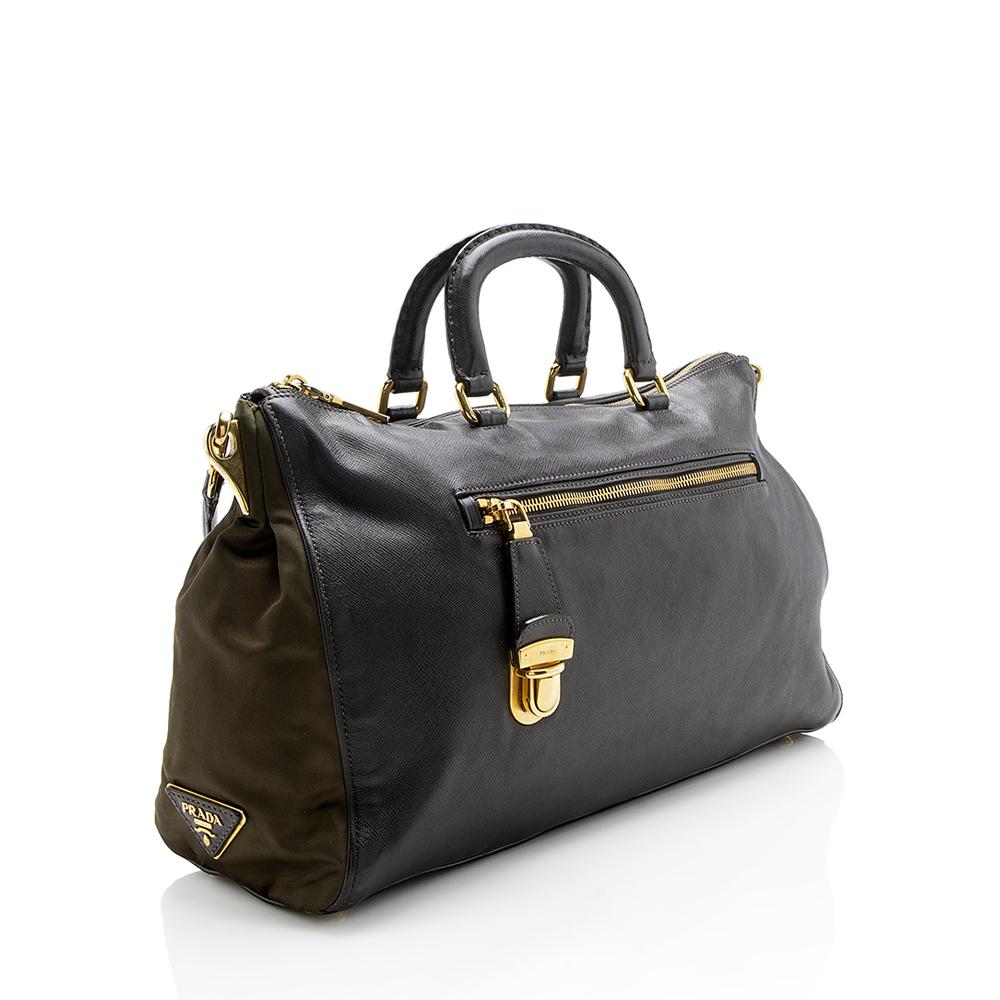 Prada Tessuto Tote Leather Saffiano Large Tote Bag Tote Shf 12047