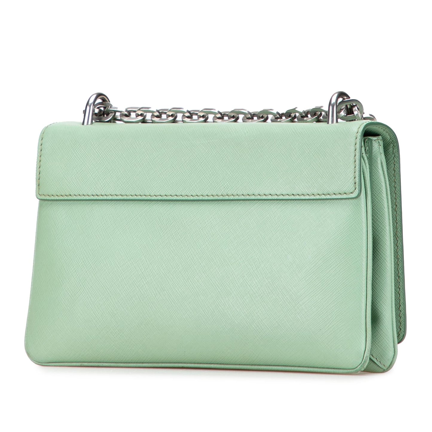 Prada Lux Lock Crossbody Bag Saffiano Chain Flap Chain Lock Flap