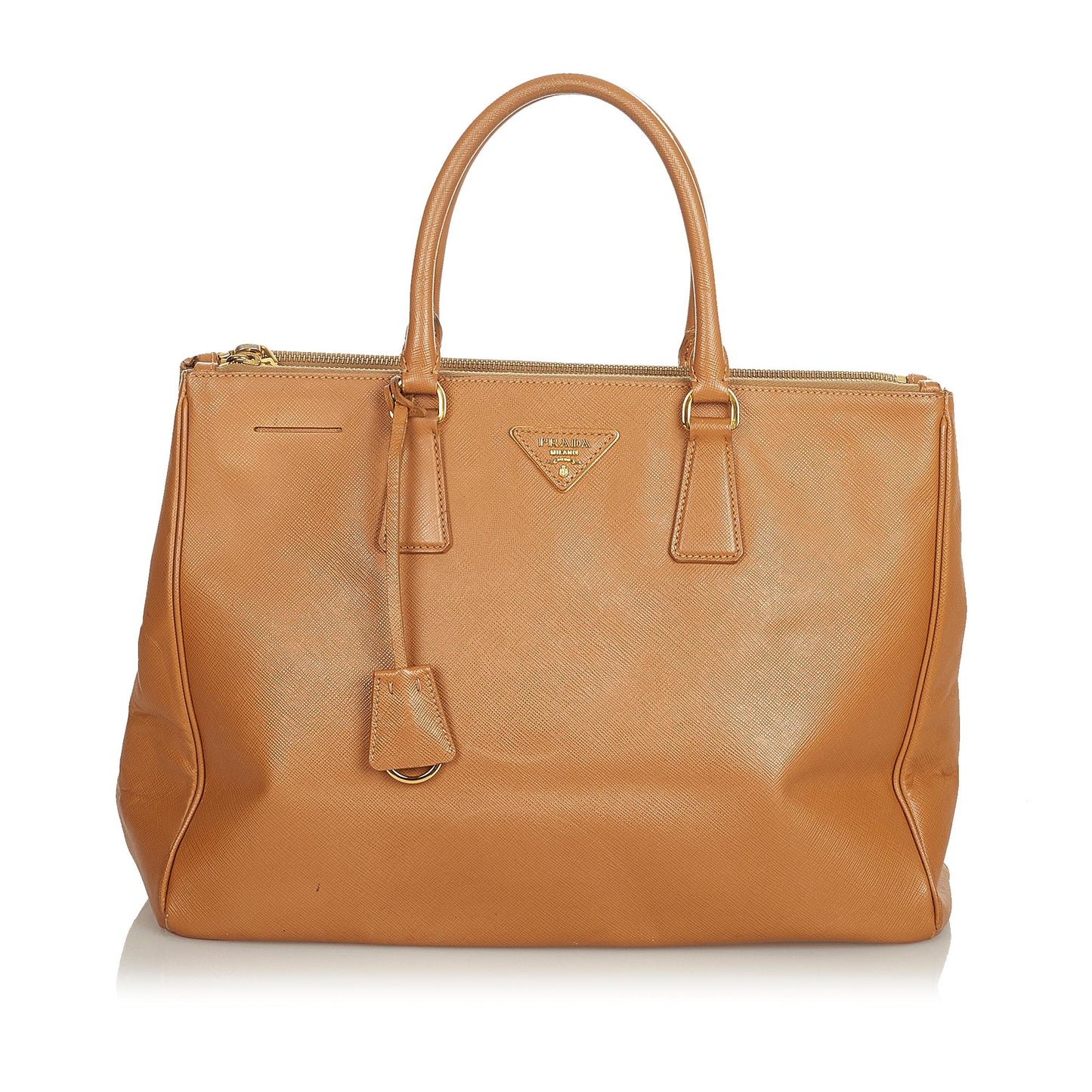 Prada Lux Double Galleria Handbag Shg Saffiano Zip Satchel Bag