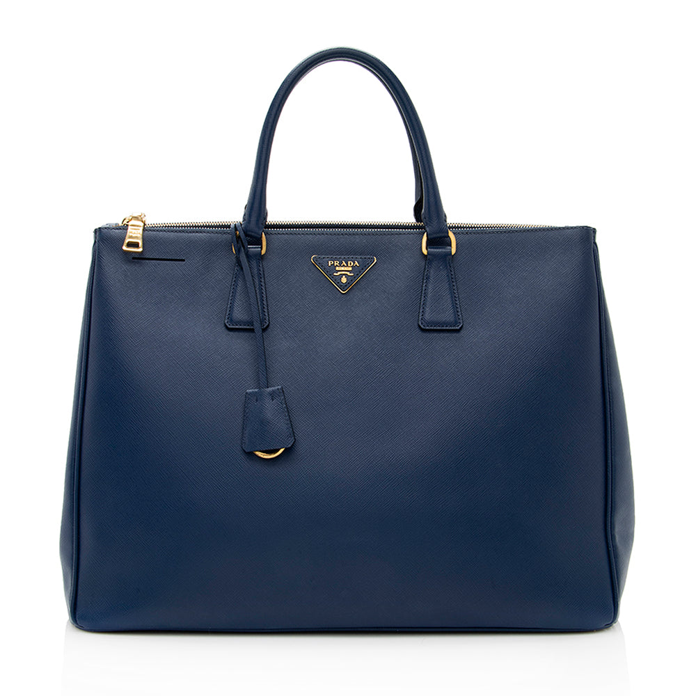 Prada Lux Double Tote Shf Saffiano Large Zip Tote Bag
