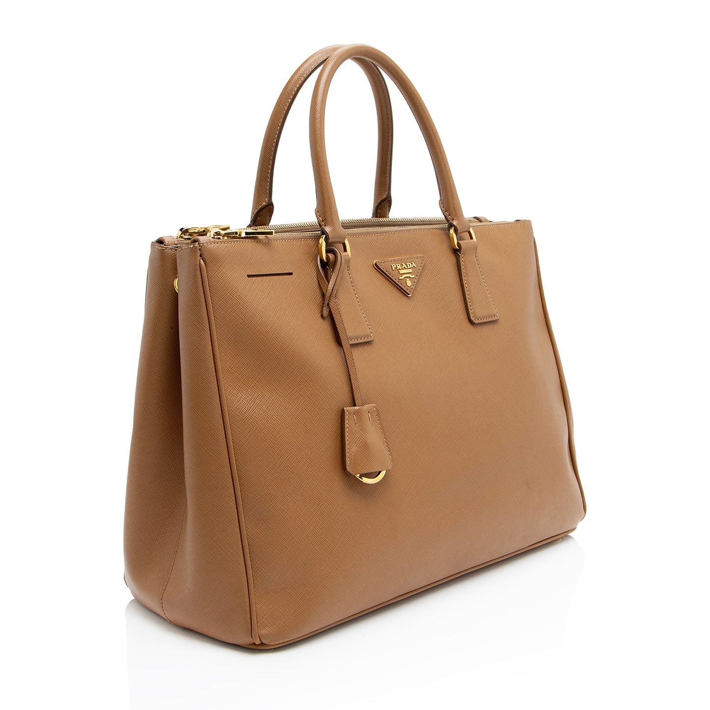 Prada Lux Double Tote Saffiano Large Zip Tote Bag
