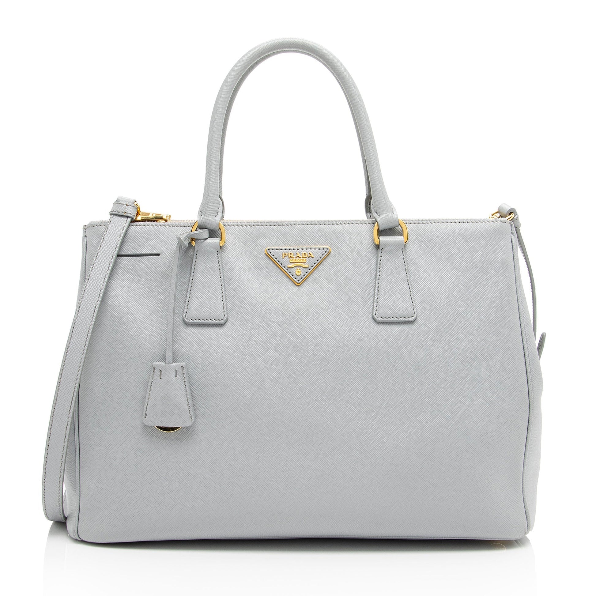 Prada Lux Double Tote Shf Aob7U3 Saffiano Medium Zip Tote Bag