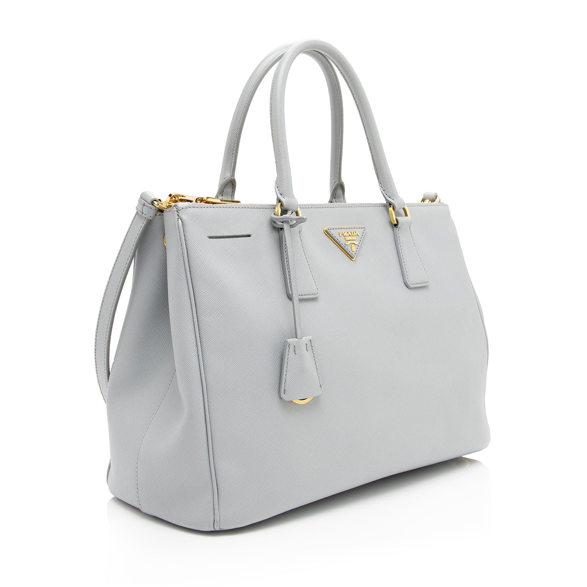 Prada Lux Double Tote Shf Aob7U3 Saffiano Medium Zip Tote Bag