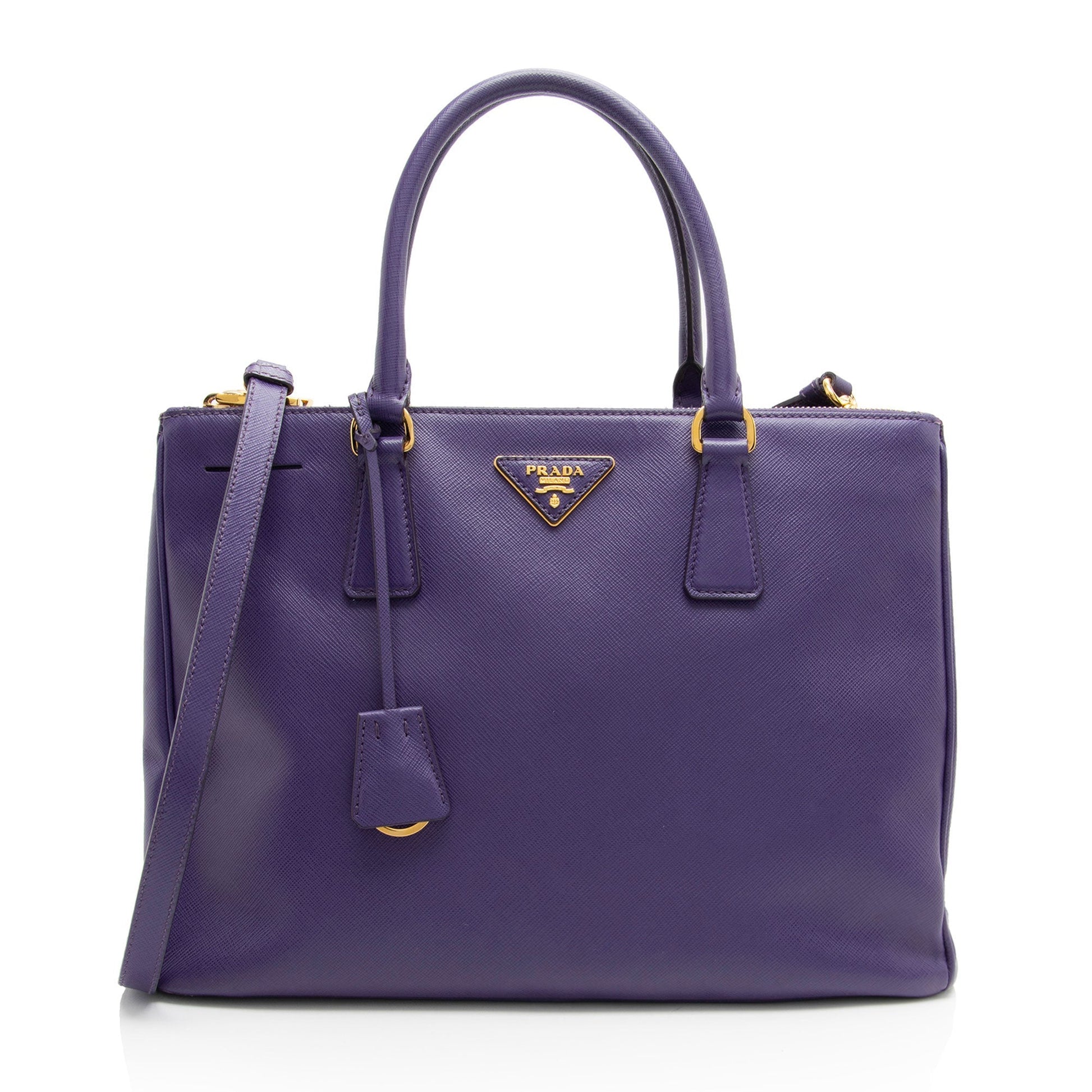 Prada Lux Double Tote Saffiano Medium Zip Tote Bag