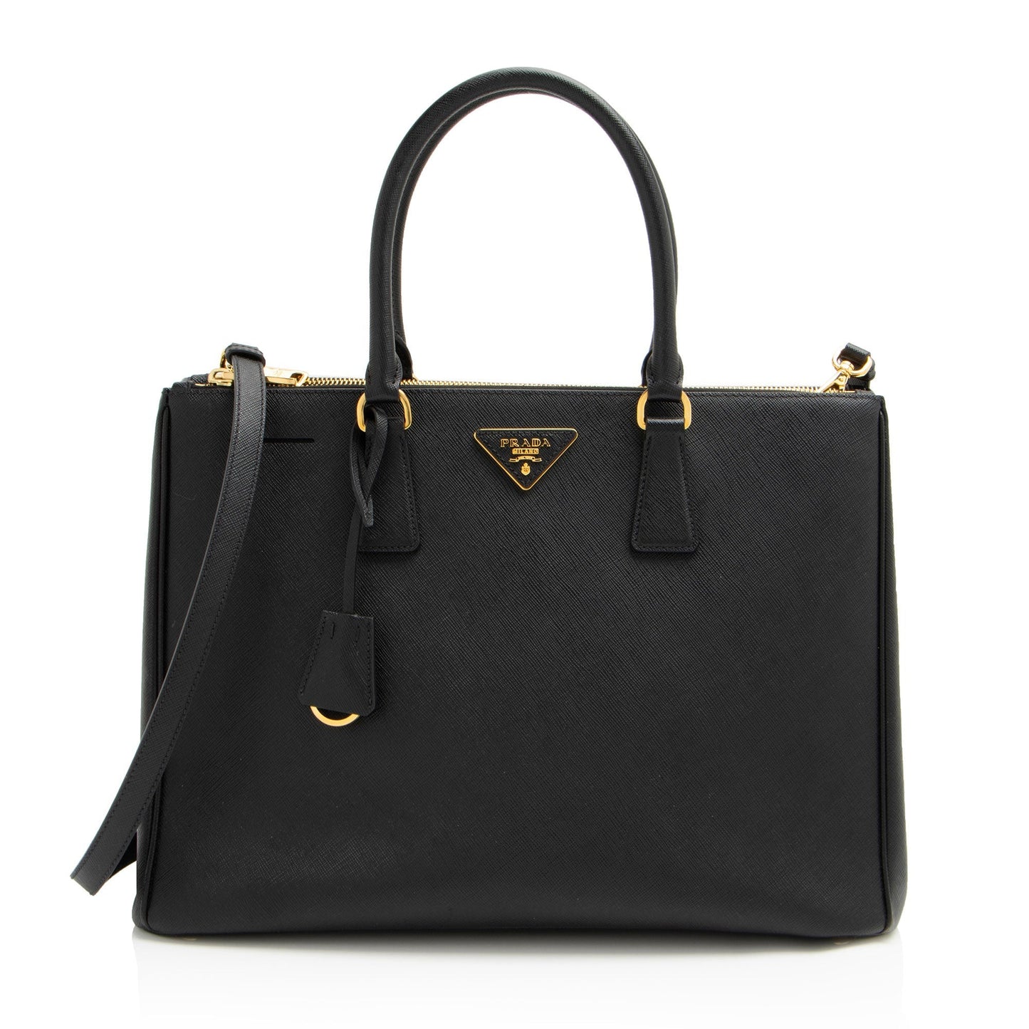 Prada Lux Double Tote Shf Bt2Ixs Saffiano Medium Zip Tote Bag