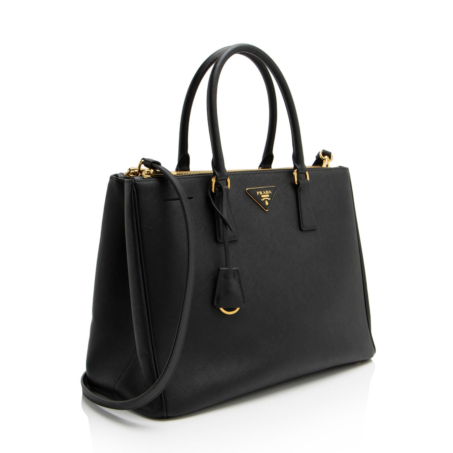 Prada Lux Double Tote Shf Bt2Ixs Saffiano Medium Zip Tote Bag