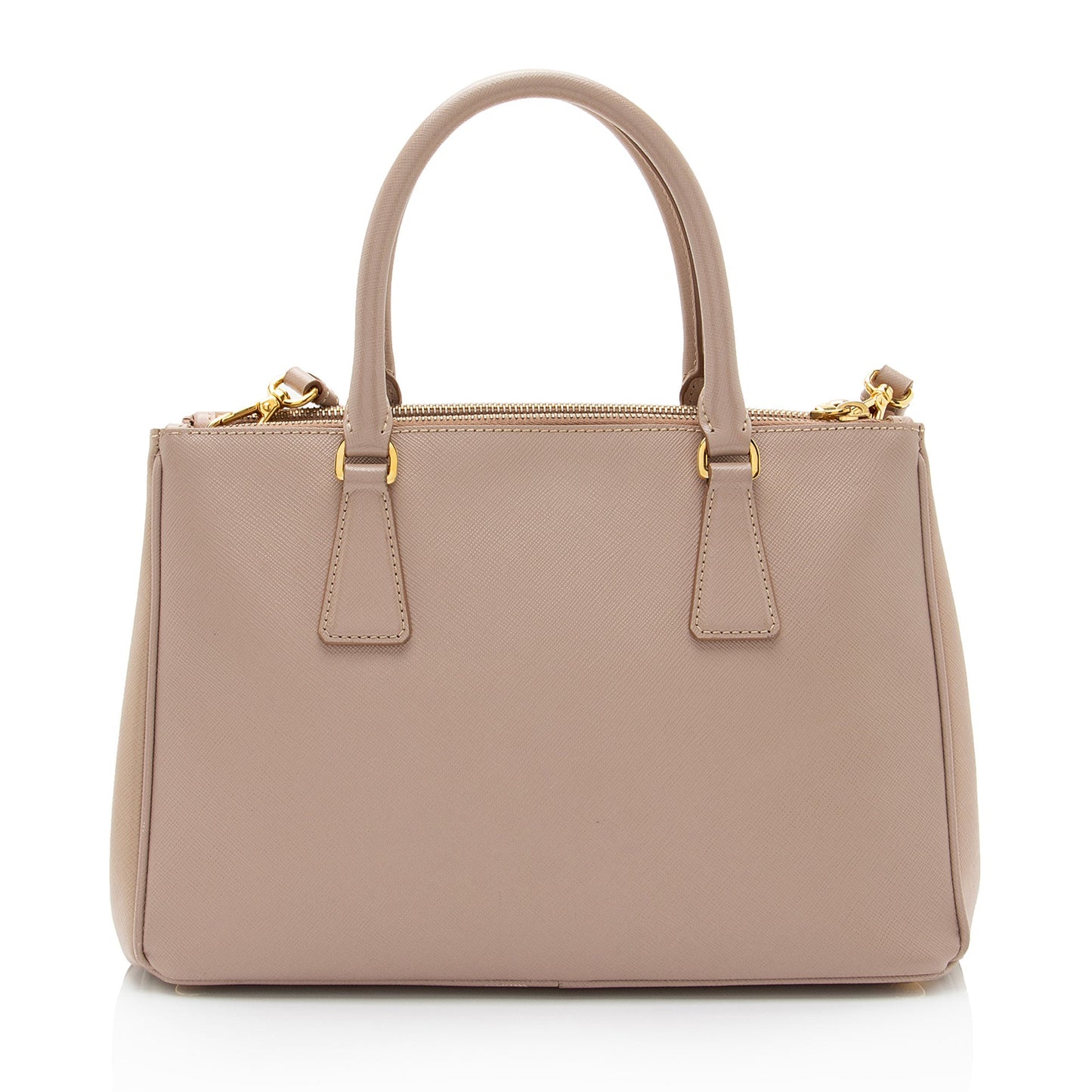 Prada Lux Double Tote Shf Dninwm Saffiano Small Zip Tote Bag