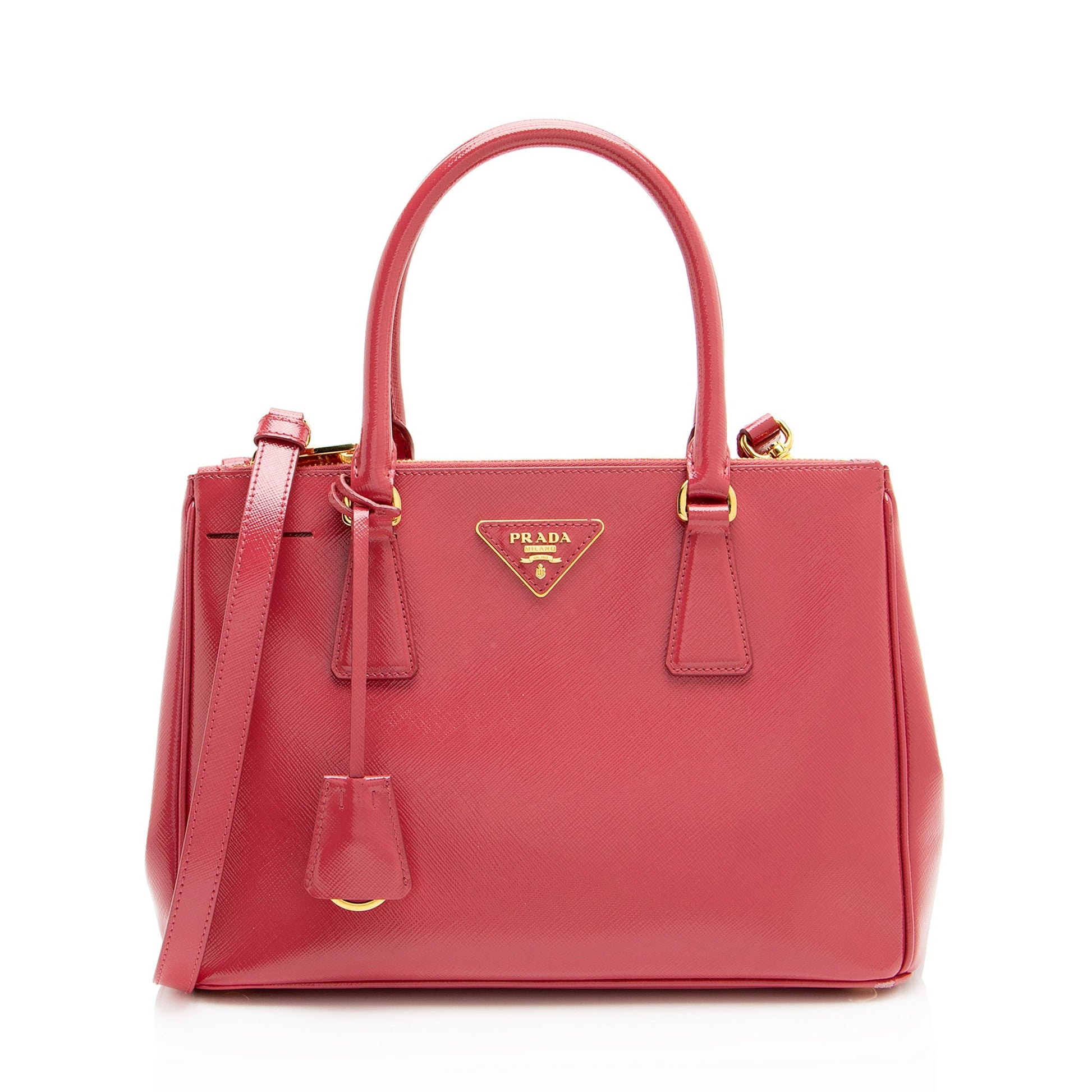 Prada Lux Double Tote Shf Fz8Big Saffiano Small Zip Tote Bag