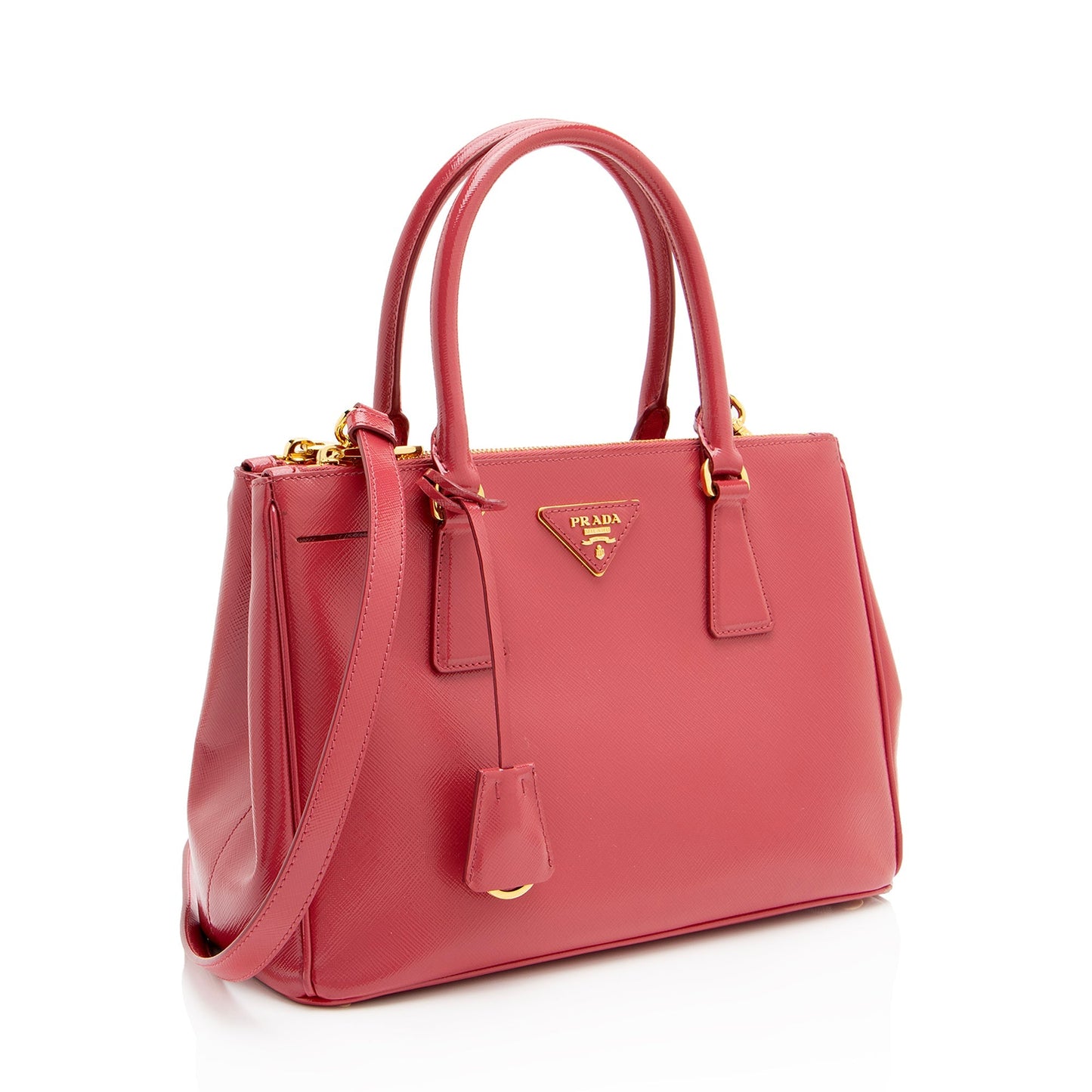 Prada Lux Double Tote Shf Fz8Big Saffiano Small Zip Tote Bag