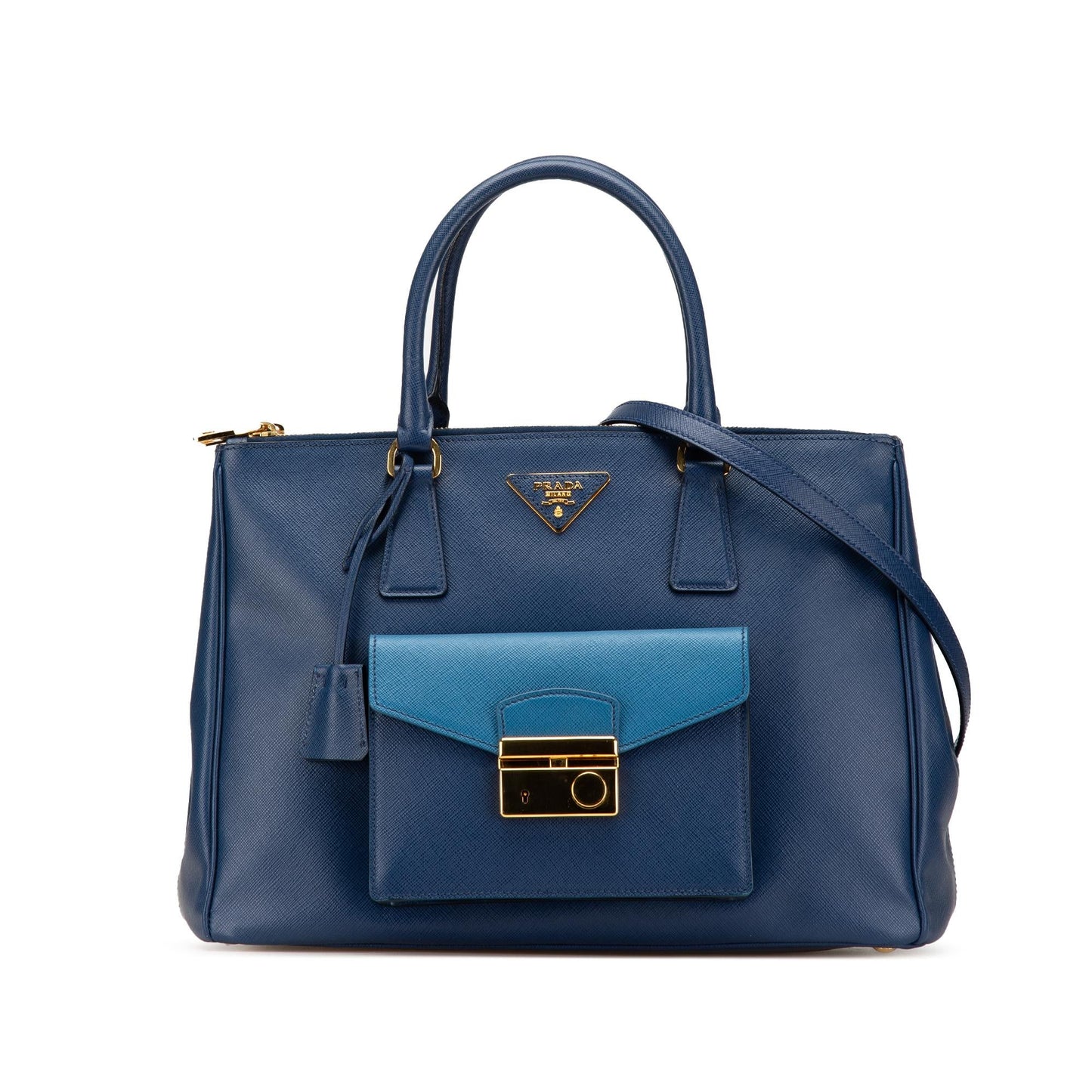 Prada Lux Galleria Double Front Pocket Satchel Saffiano Zip Satchel Bag Pocket Satchel 2