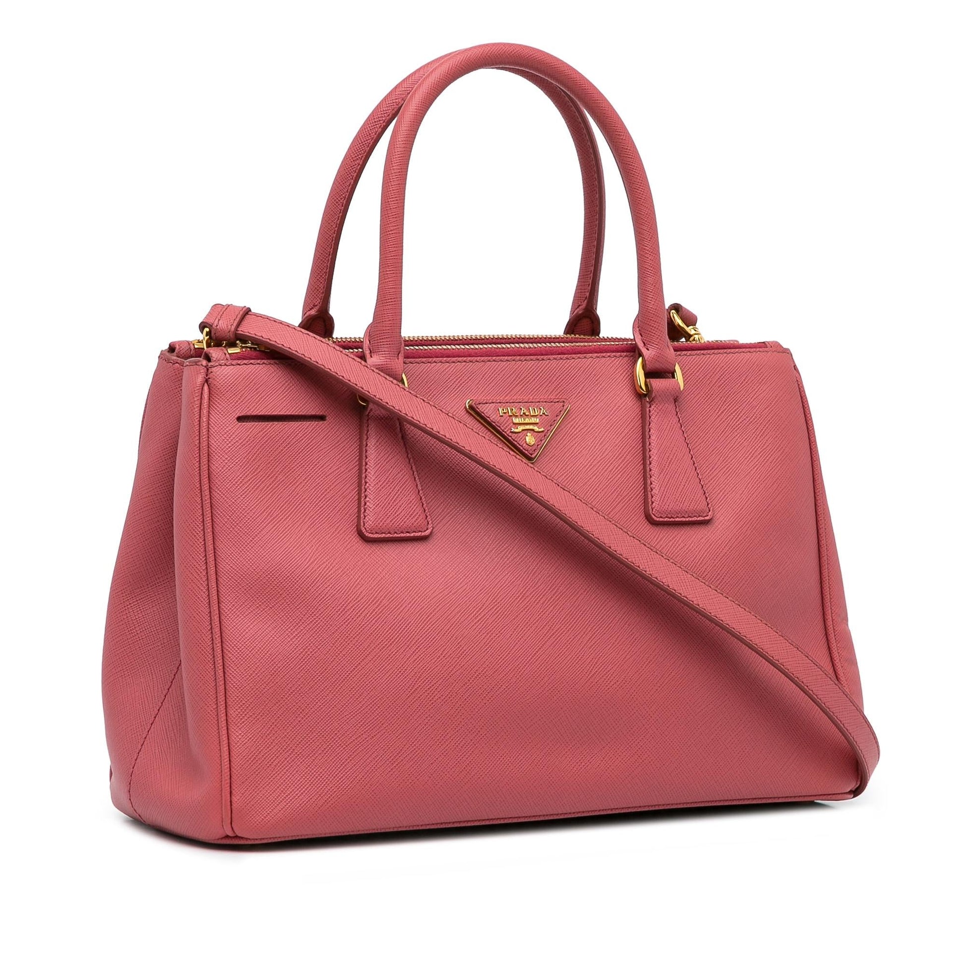 Prada Lux Galleria Double Shg Cdfeen Satchel Bag Saffiano Zip