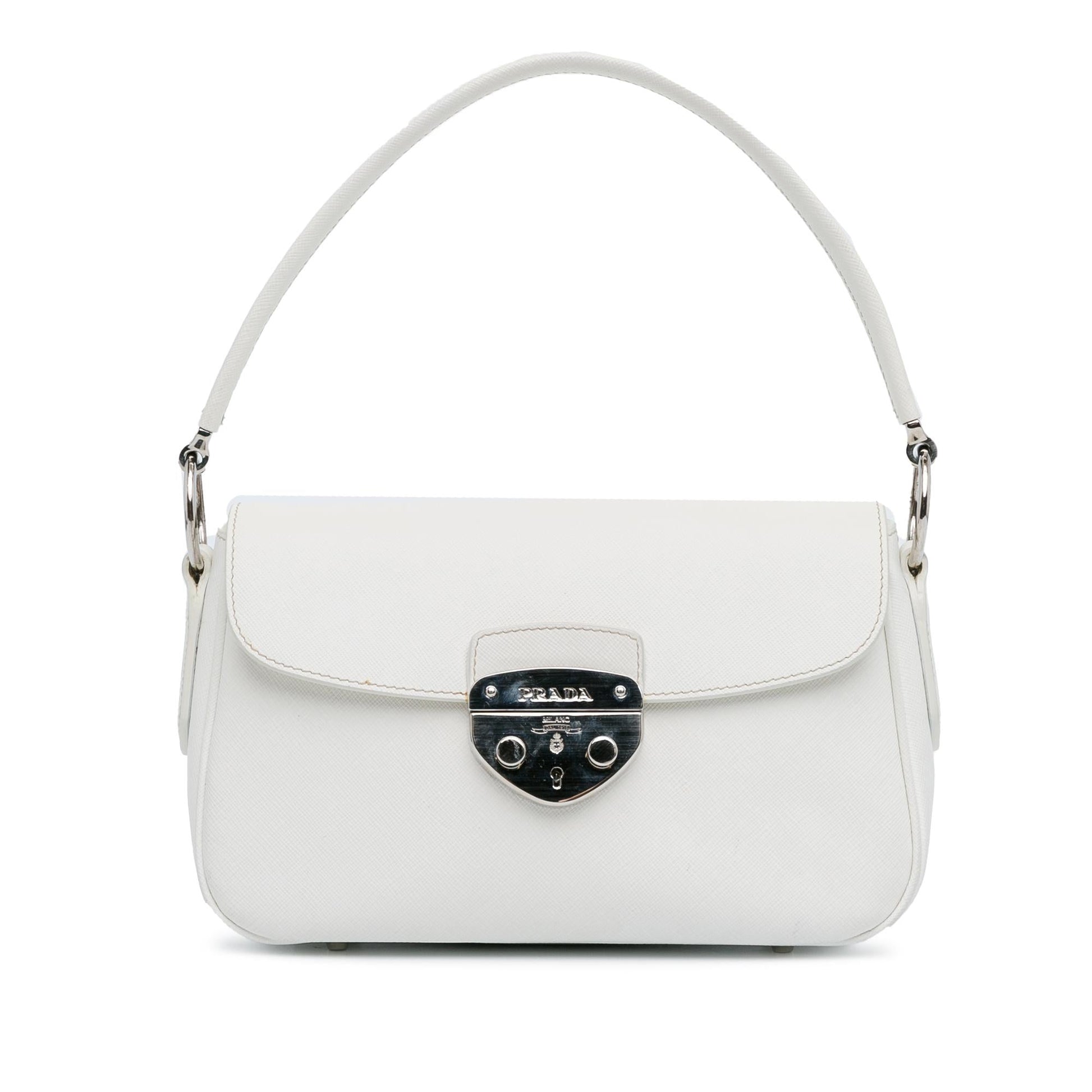 Prada Lux Pushlock Shoulder Bag Saffiano Flap