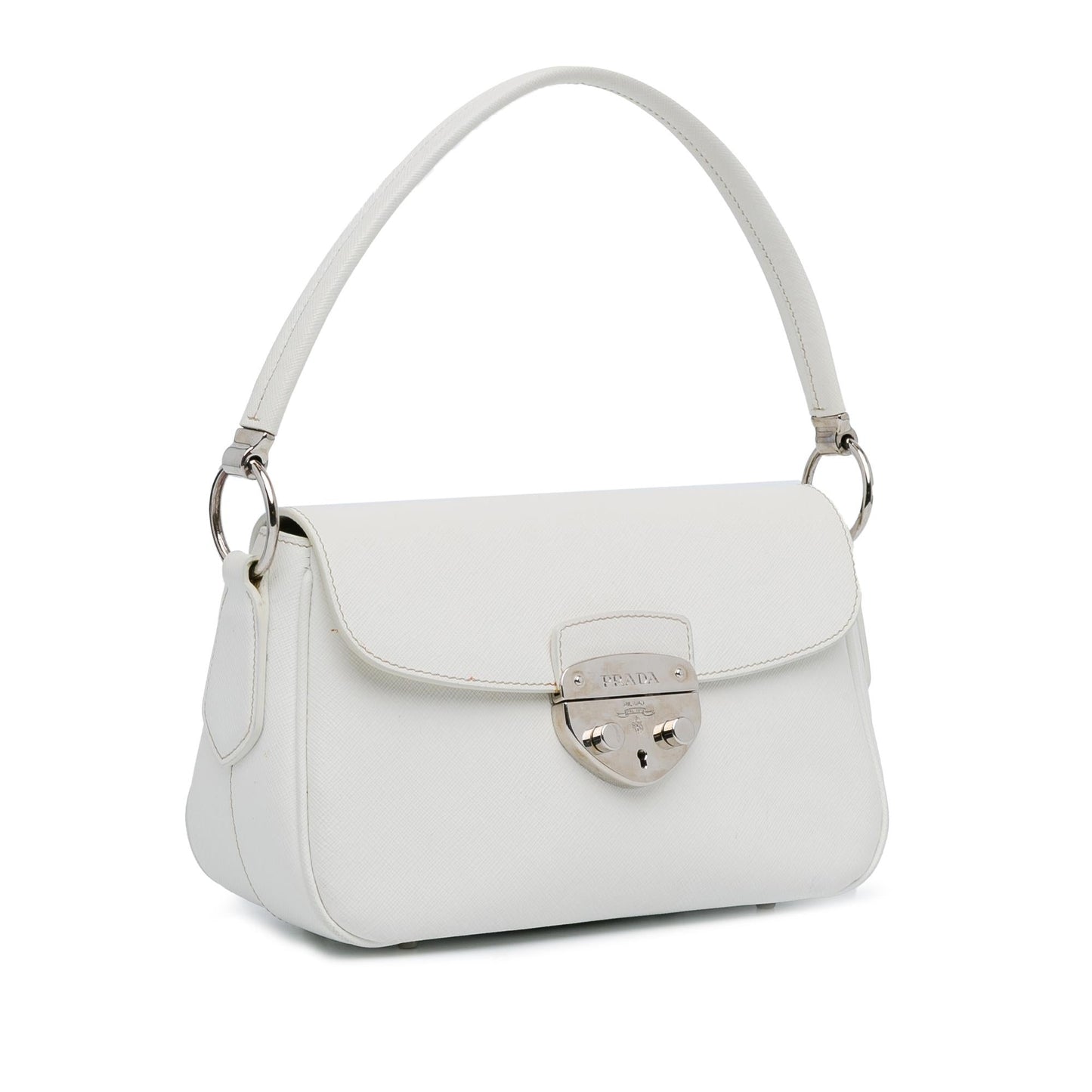 Prada Lux Pushlock Shoulder Bag Saffiano Flap