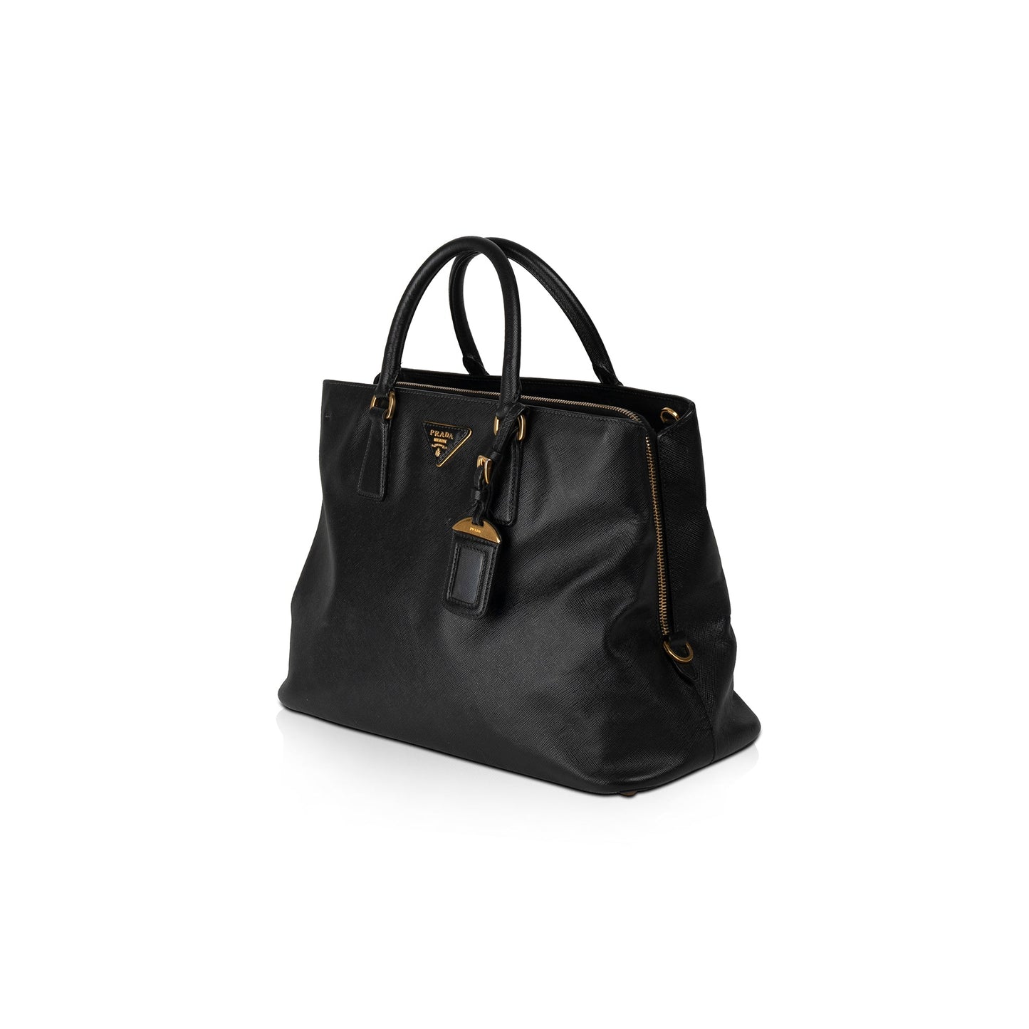 Prada Saffiano Middle Zip Tote Handbag Tote Bag
