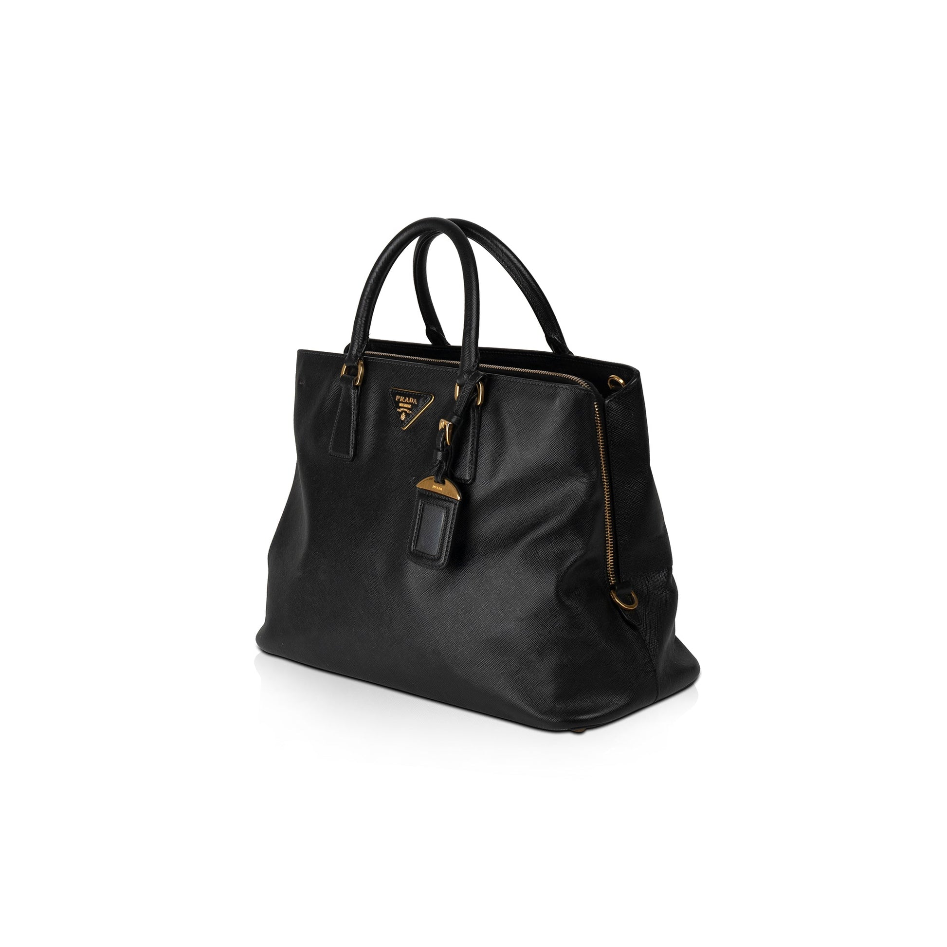 Prada Saffiano Middle Zip Tote Handbag Tote Bag