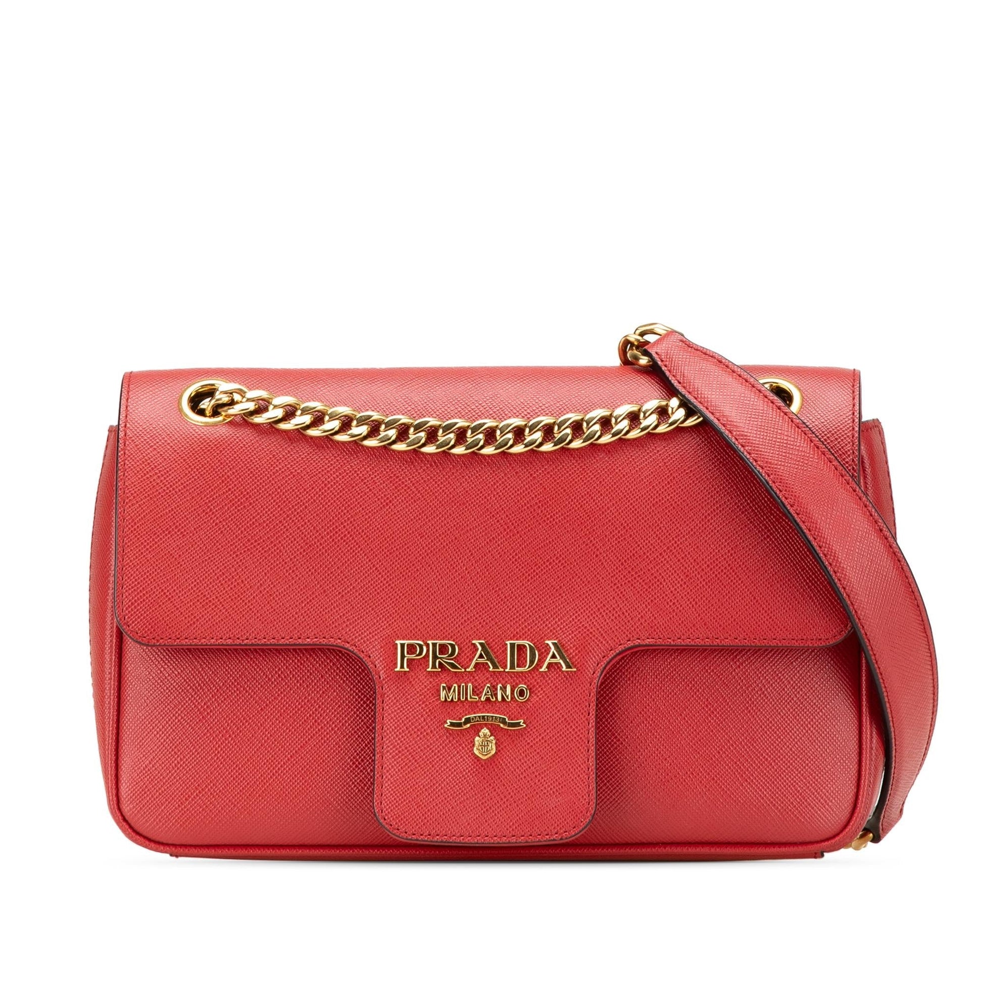 Prada Pattina Crossbody Saffiano Chain Crossbody Bag