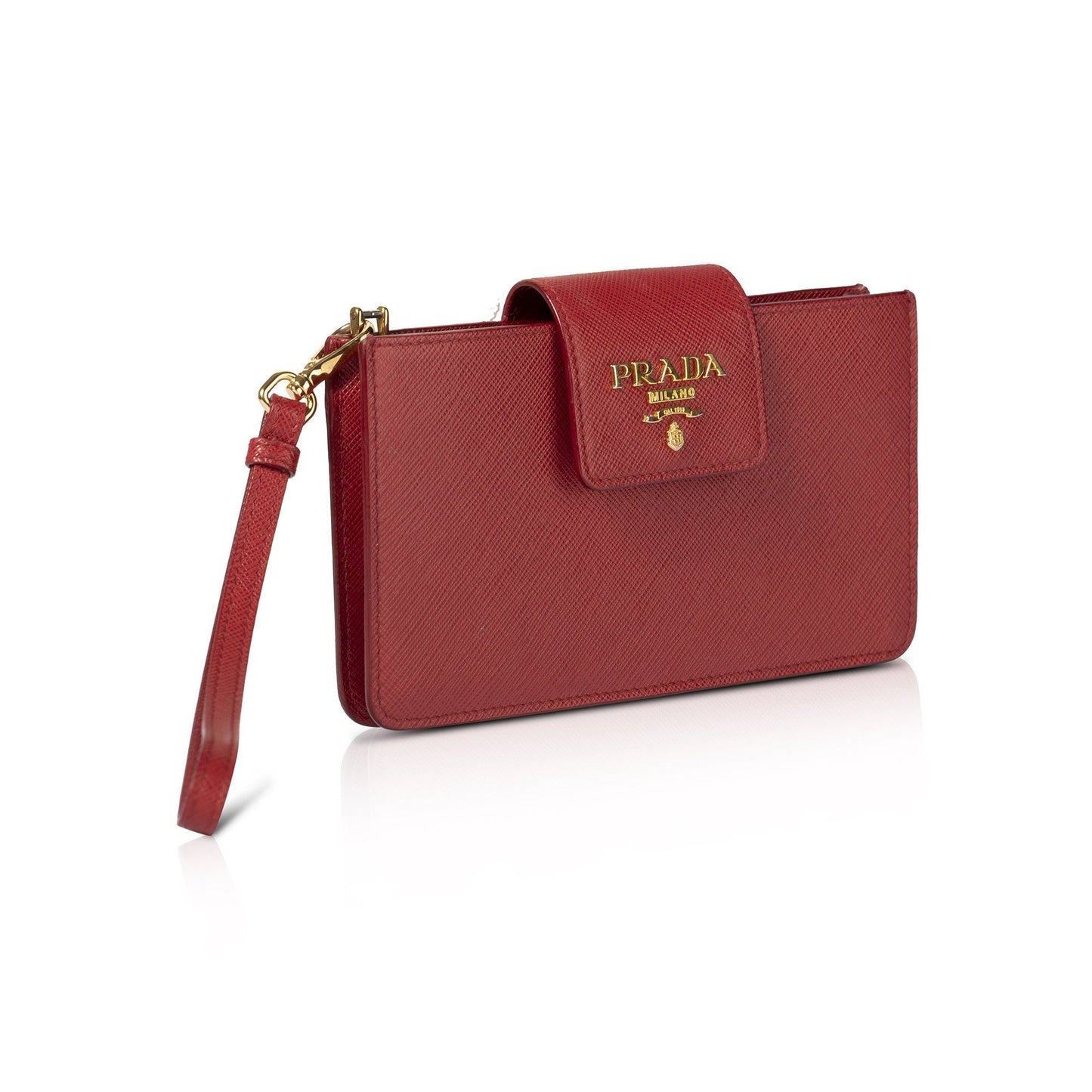 Prada Saffiano Phone Wristlet Handbag Travel Bag