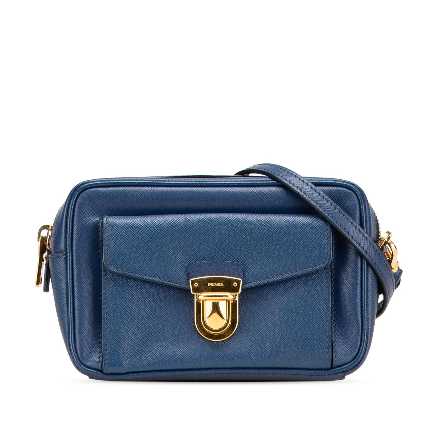 Prada Push Lock Pocket Camera Bag Saffiano Crossbody Bag