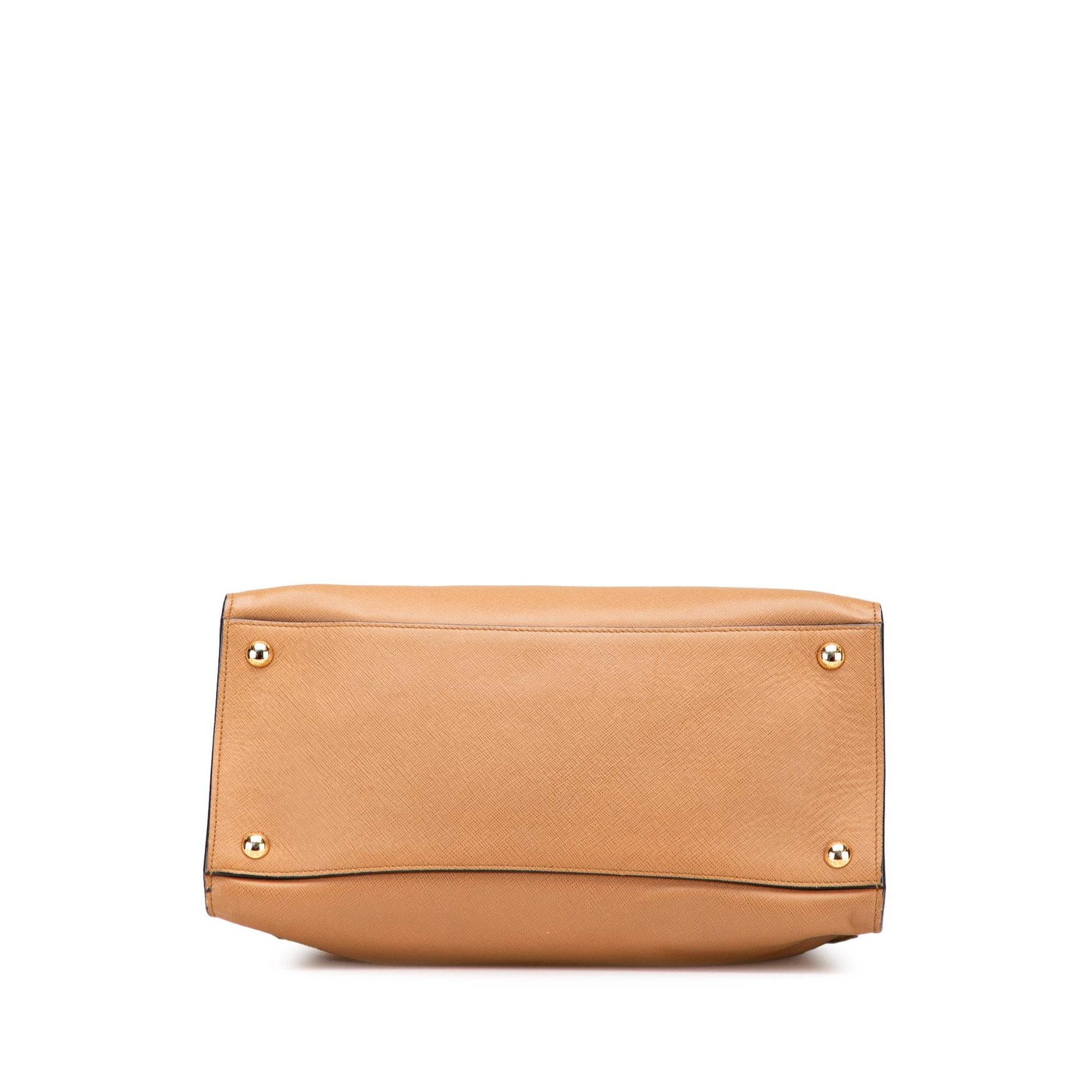 Prada Soft Triple Pocket Satchel Saffiano Satchel Bag