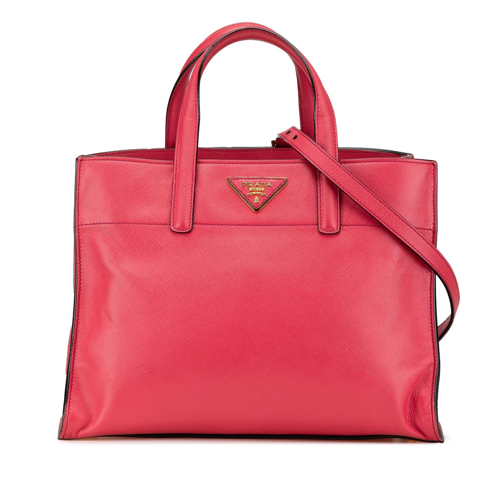 Prada Soft Triple Pocket Tote Saffiano Tote Bag