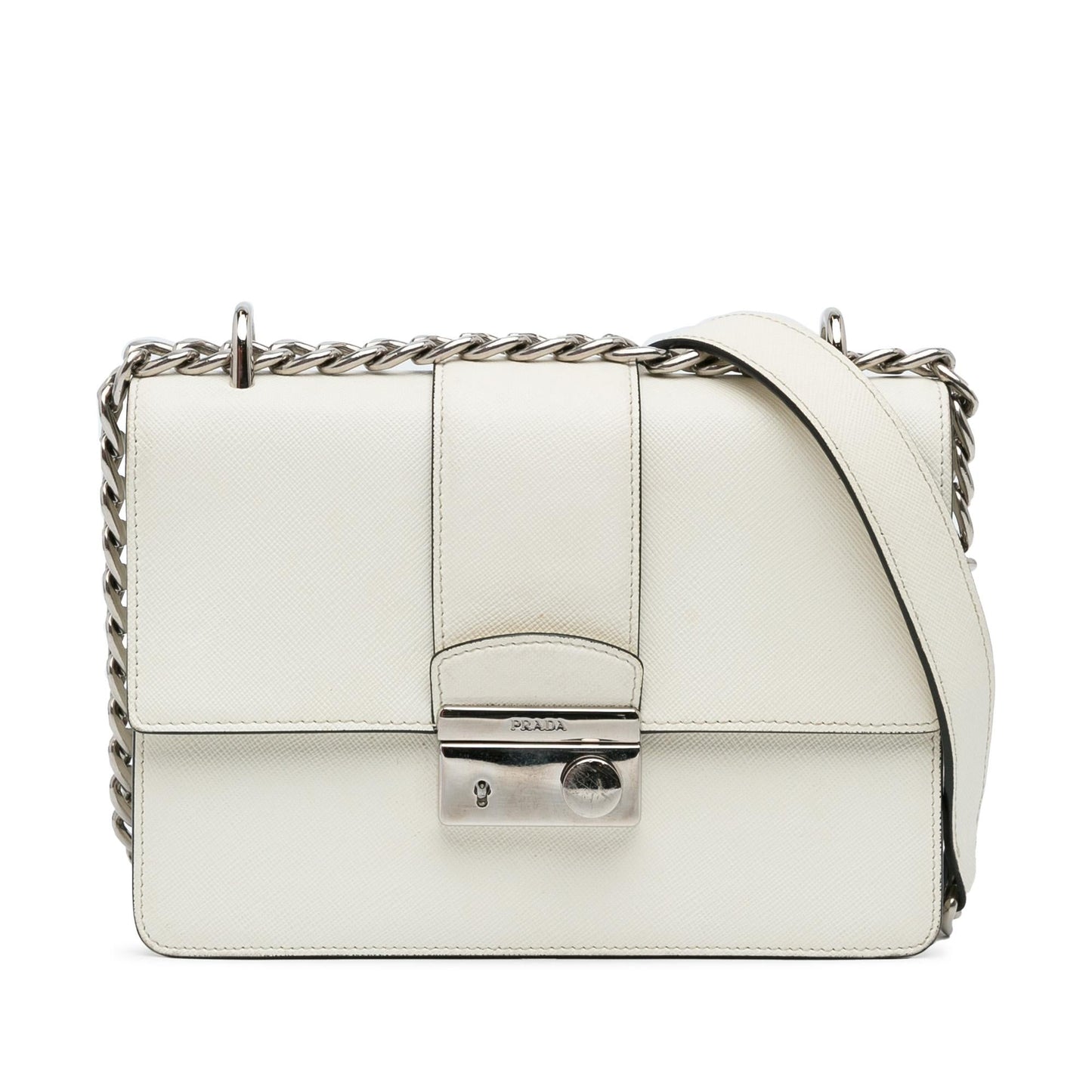 Prada Sound Lock Crossbody Shg Zhdte1 Saffiano Chain Crossbody Bag