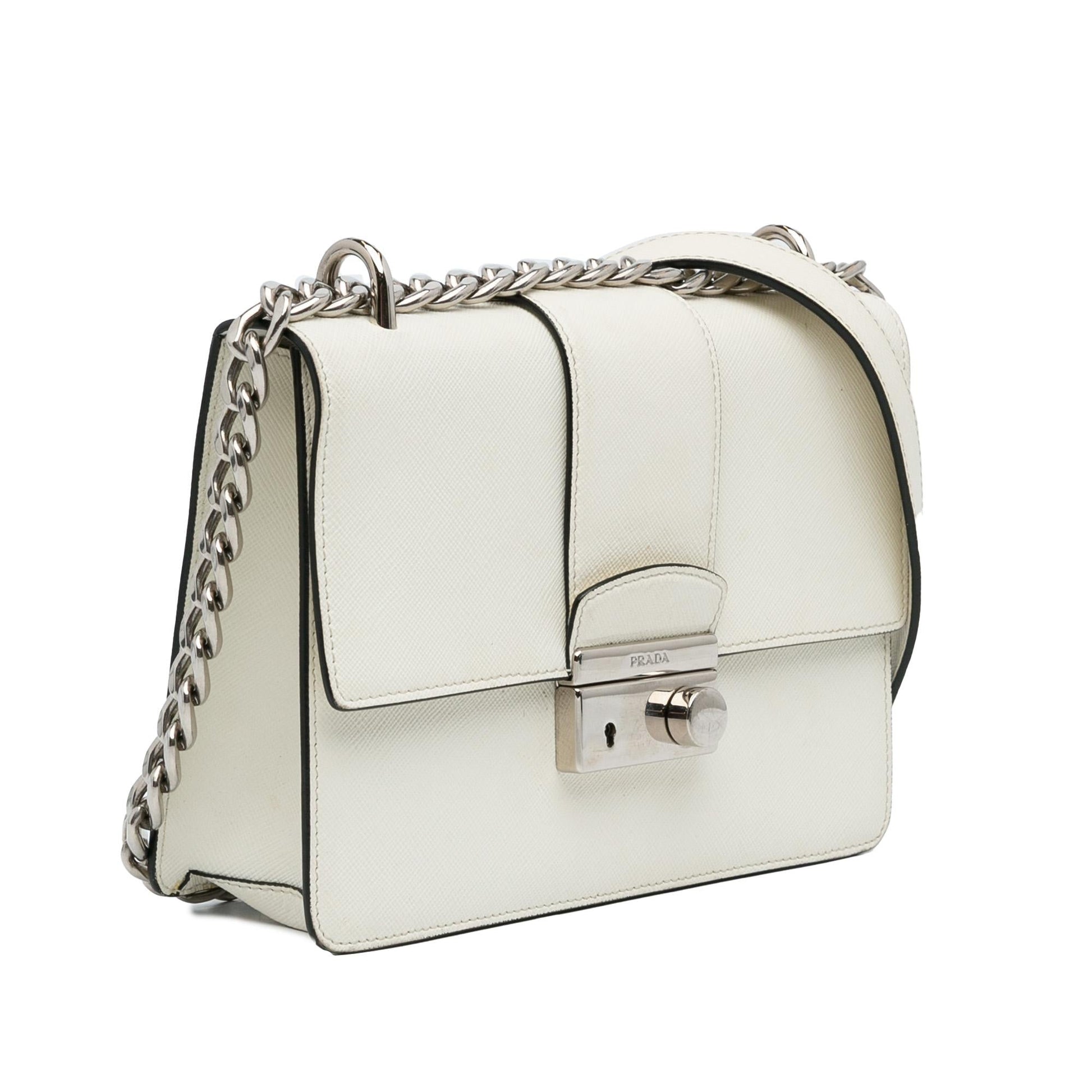 Prada Sound Lock Crossbody Shg Zhdte1 Saffiano Chain Crossbody Bag