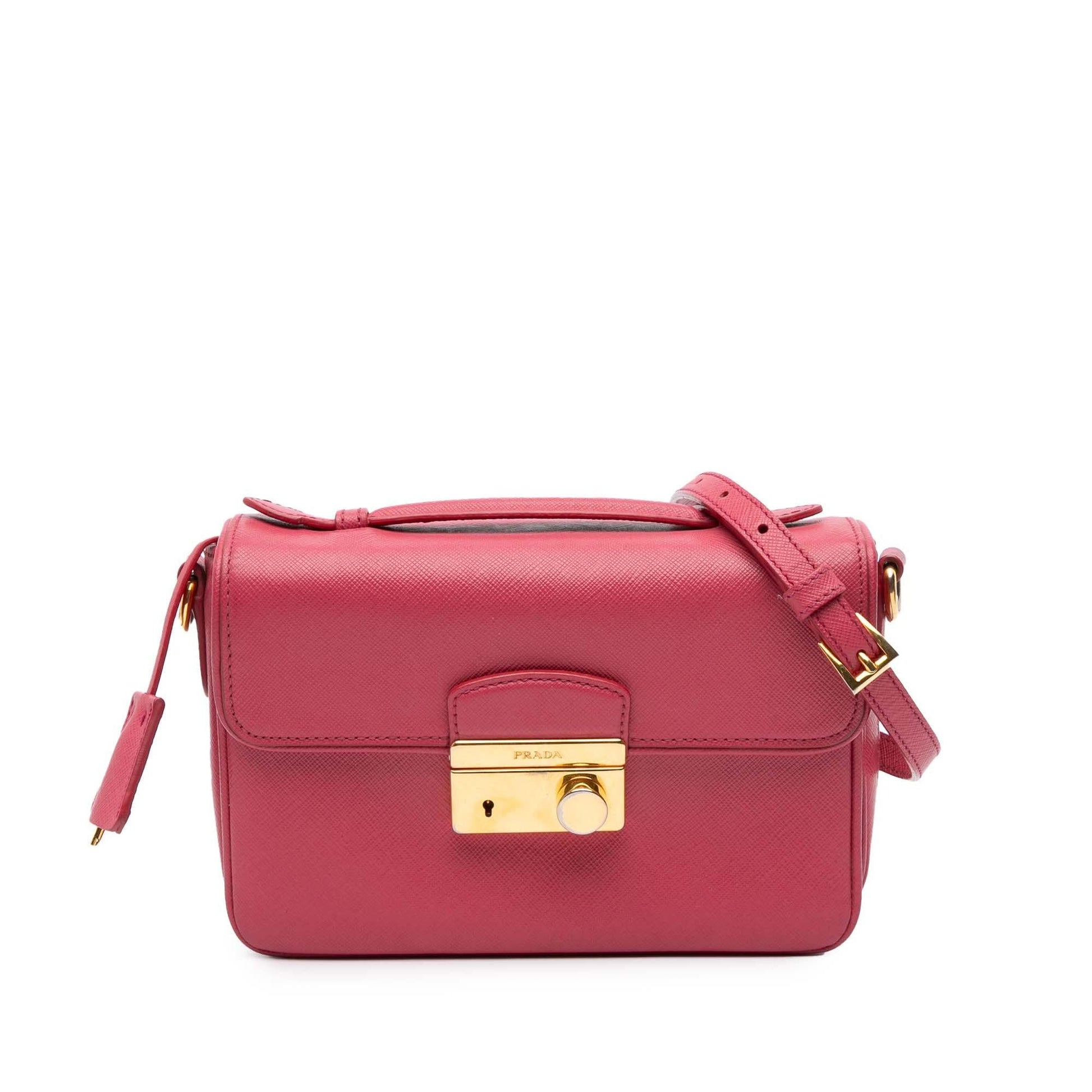 Prada Sound Lock Satchel Saffiano Satchel Bag