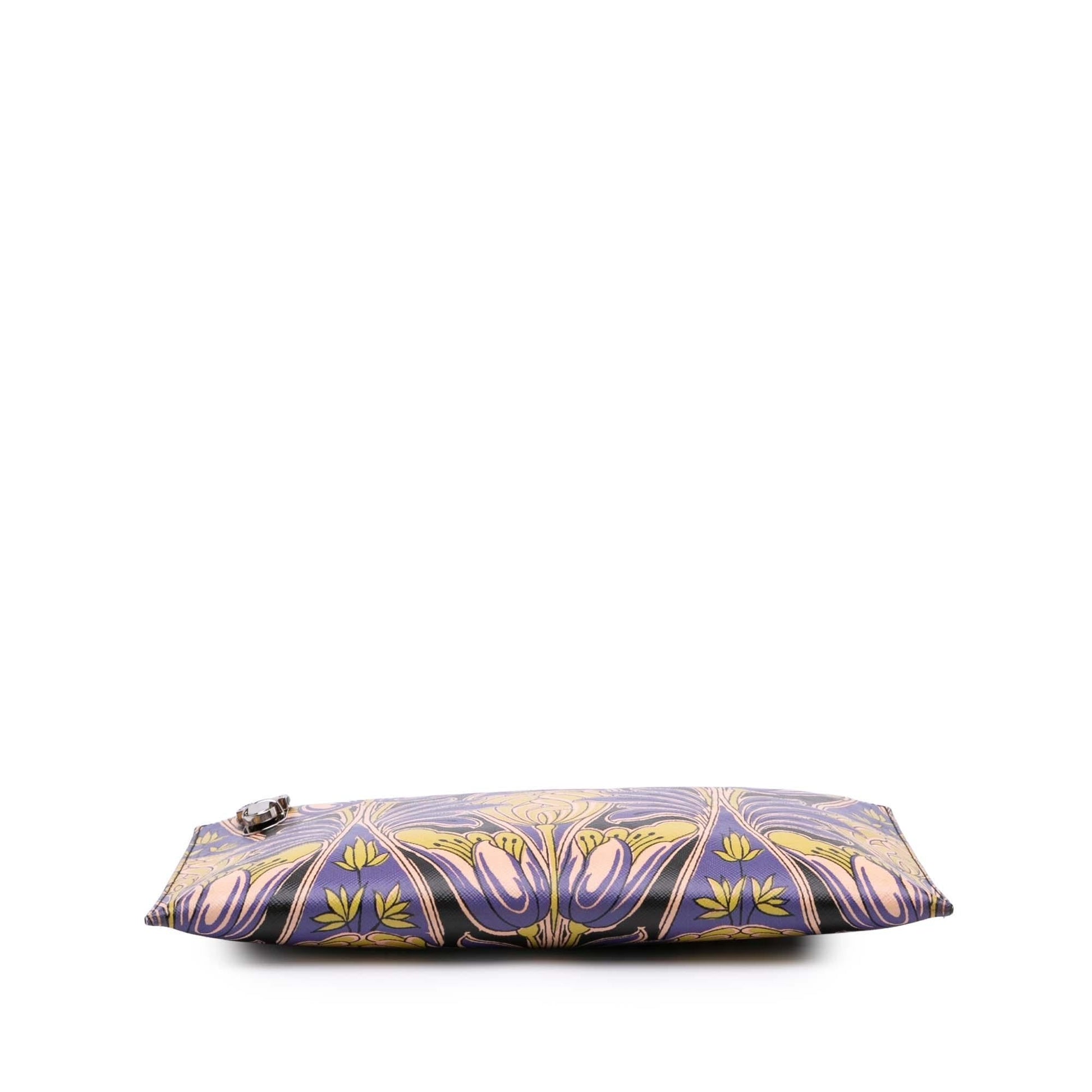 Prada Stampa Floral Clutch Saffiano Clutch Bag