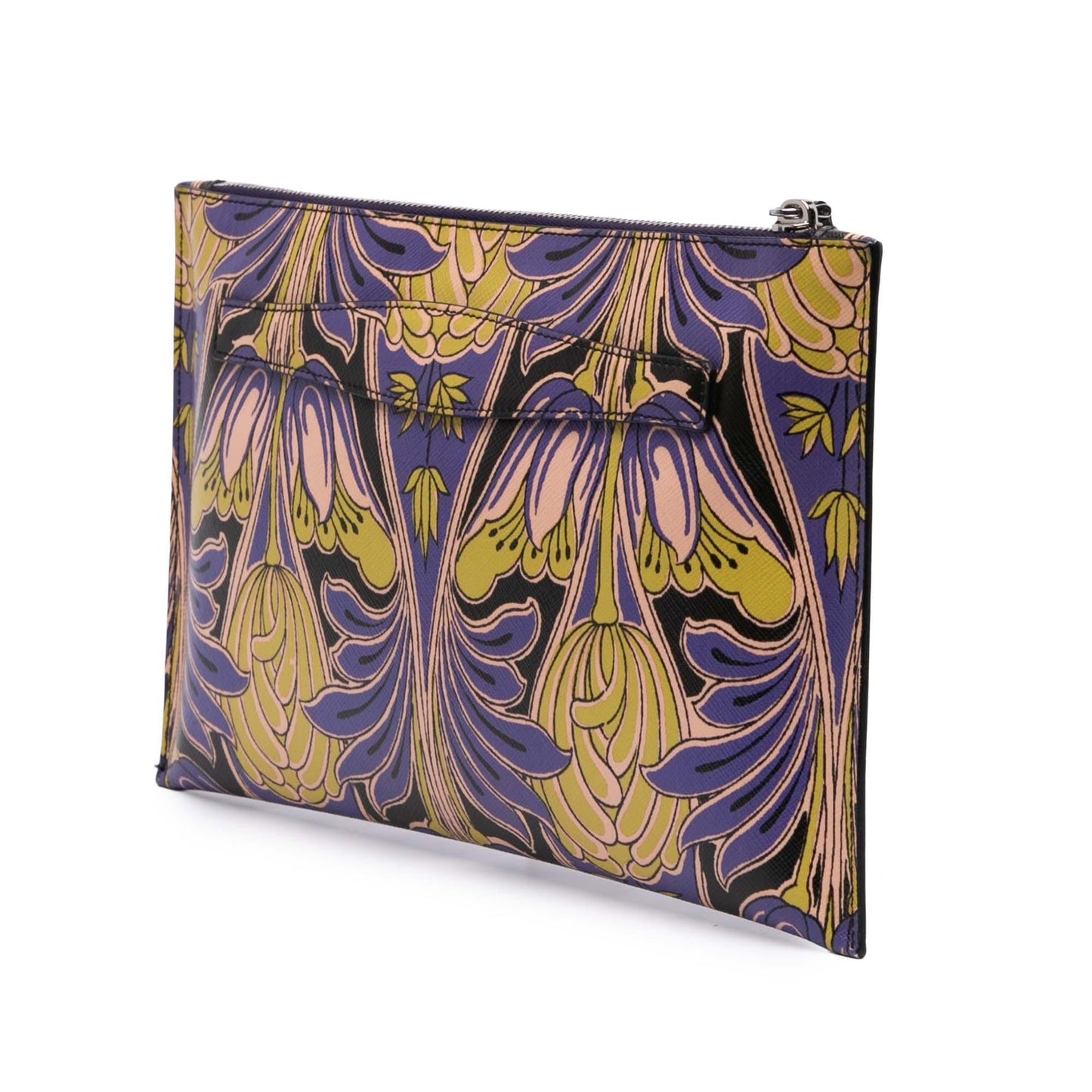 Prada Stampa Floral Clutch Saffiano Clutch Bag