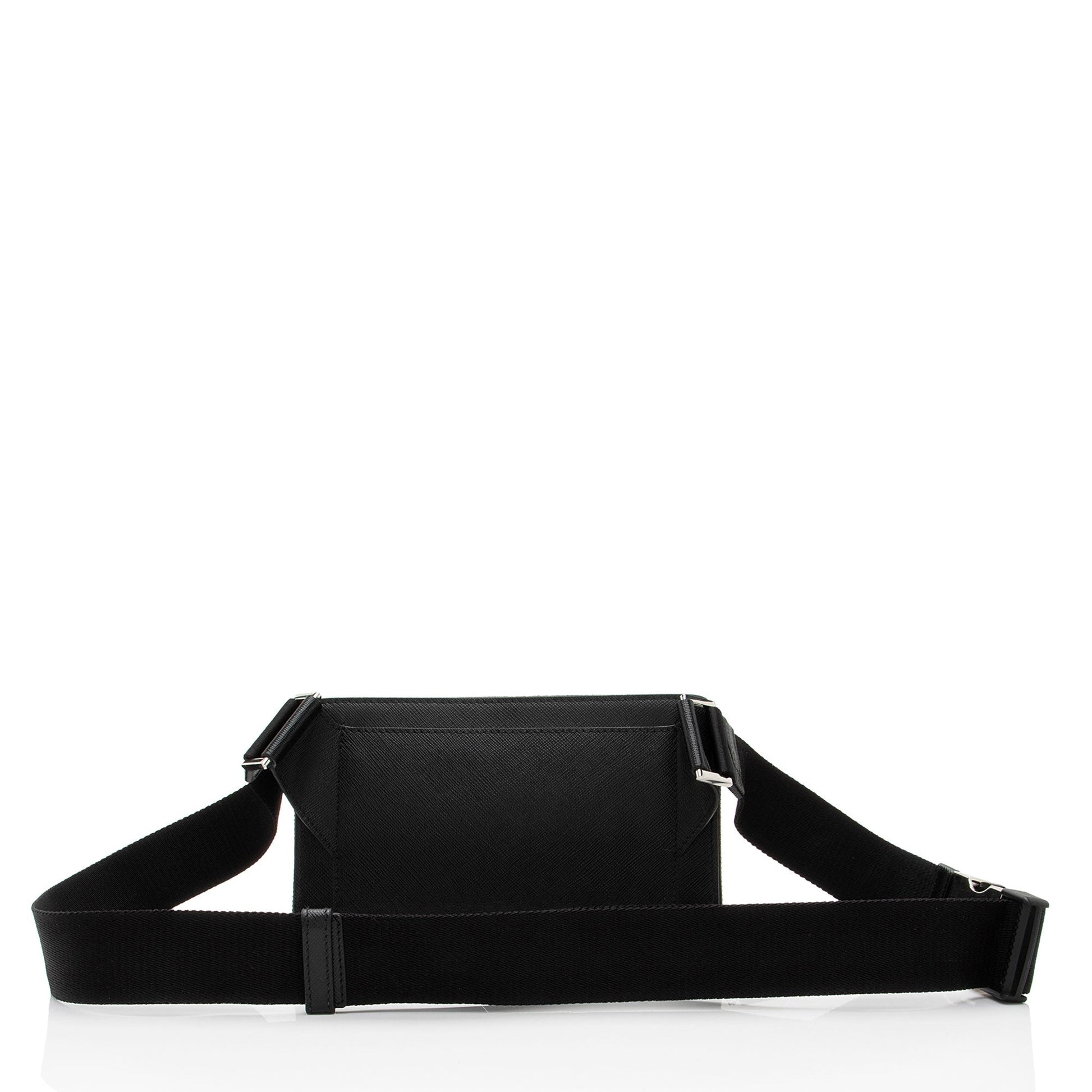 Prada Travel Double Sling Bag Saffiano Zip Crossbody Bag