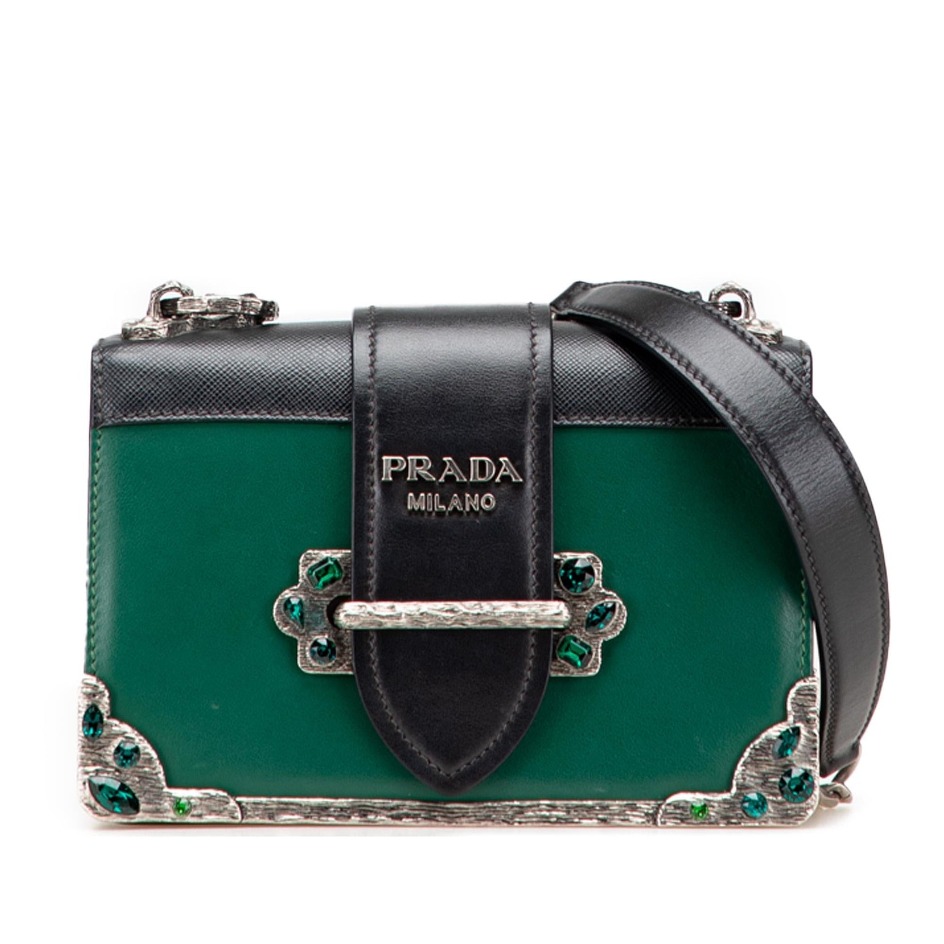 Prada Trimmed City Calf Crystal Cahier Crossbody Saffiano Crossbody Bag Cahier Crossbody 1