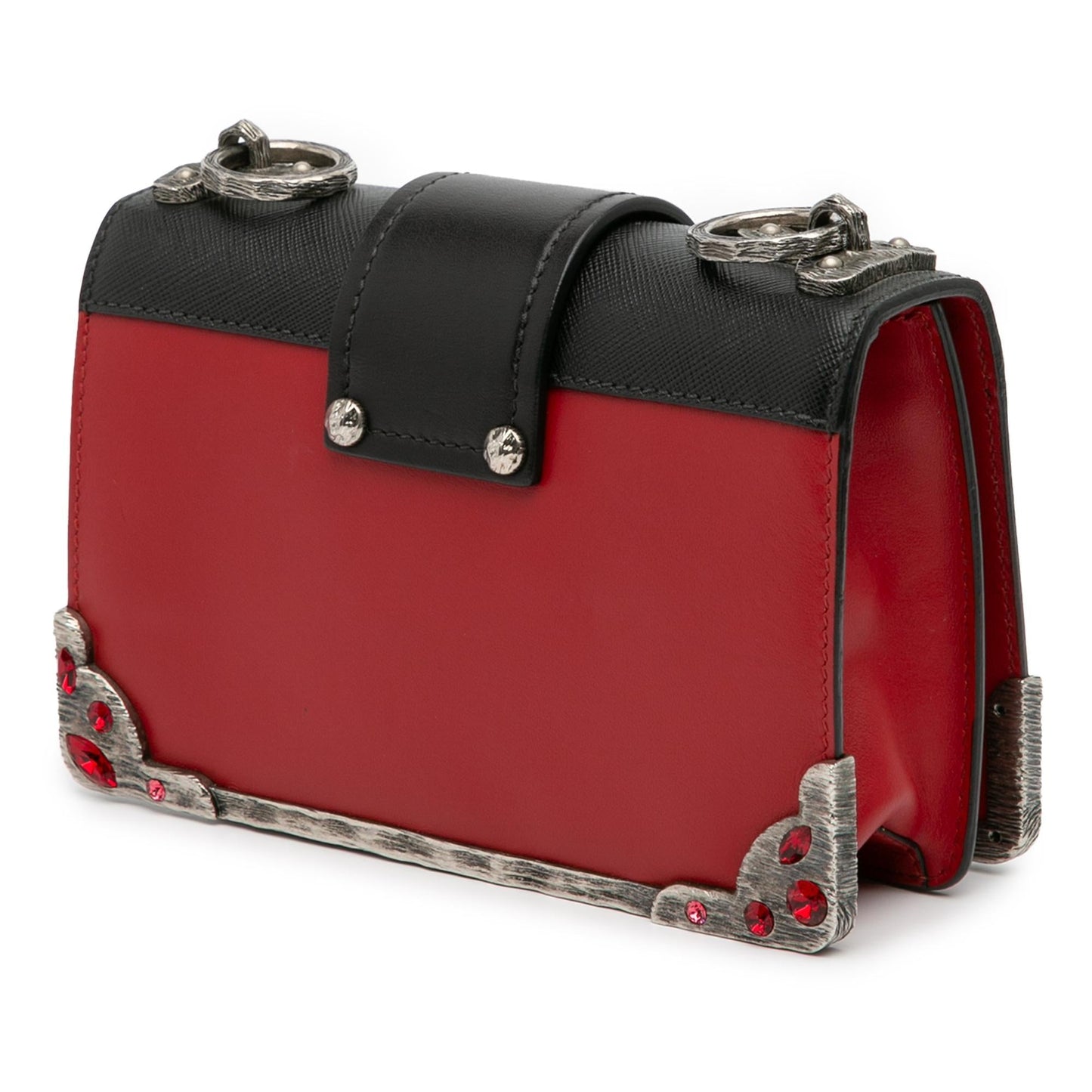 Prada Trimmed City Calf Crystal Cahier Crossbody Saffiano Crossbody Bag Cahier Crossbody 2