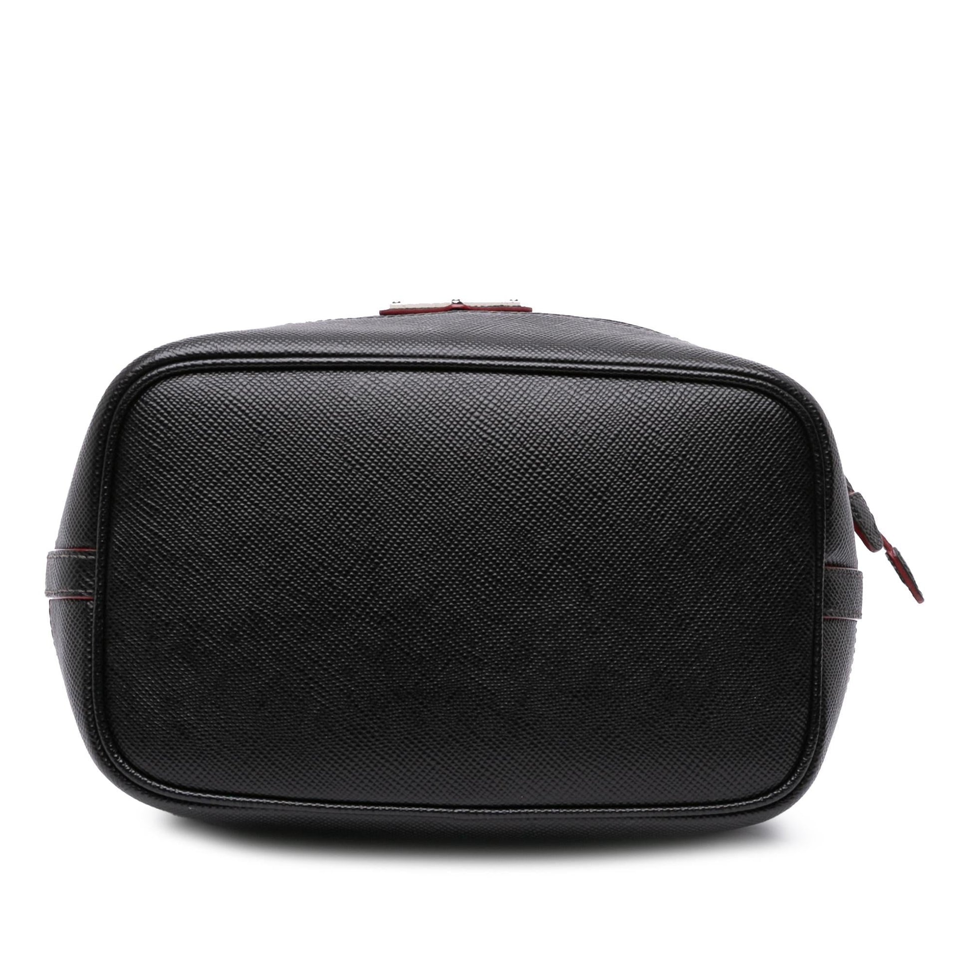 Prada Trimmed Tessuto Bag Saffiano Bucket Satchel Bag