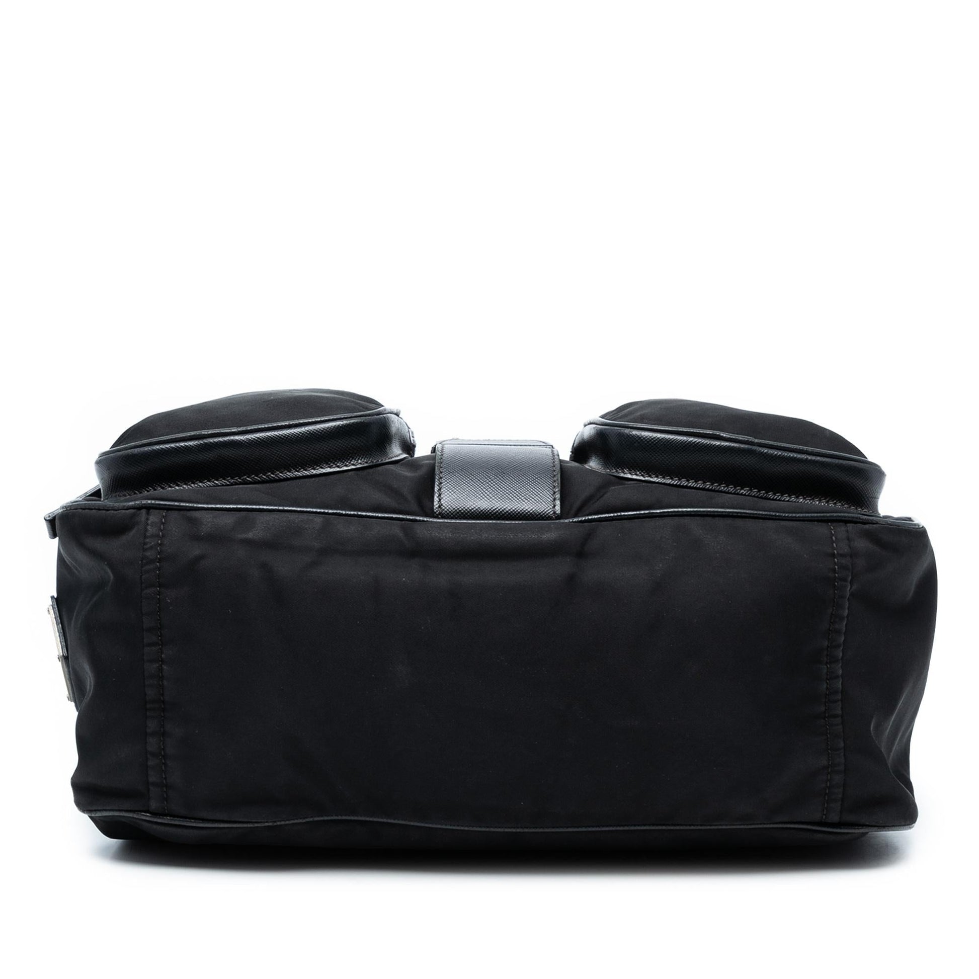 Prada Trimmed Tessuto Buckle Messenger Bag Saffiano Crossbody Bag