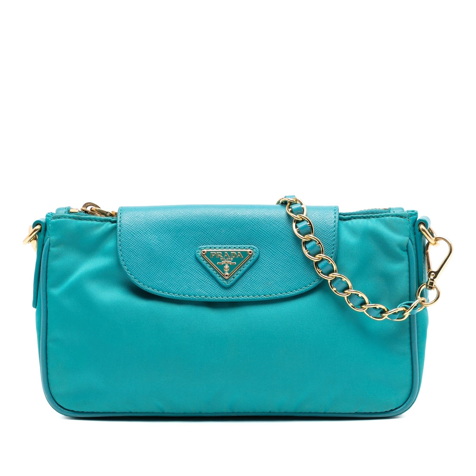 Prada Trimmed Tessuto Crossbody Saffiano Chain Crossbody Bag Chain Crossbody 1