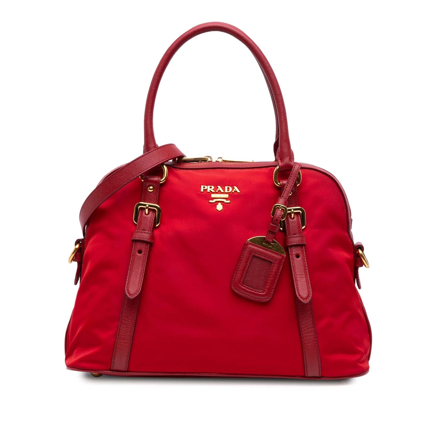 Prada Trimmed Tessuto Dome Satchel Saffiano Satchel Bag