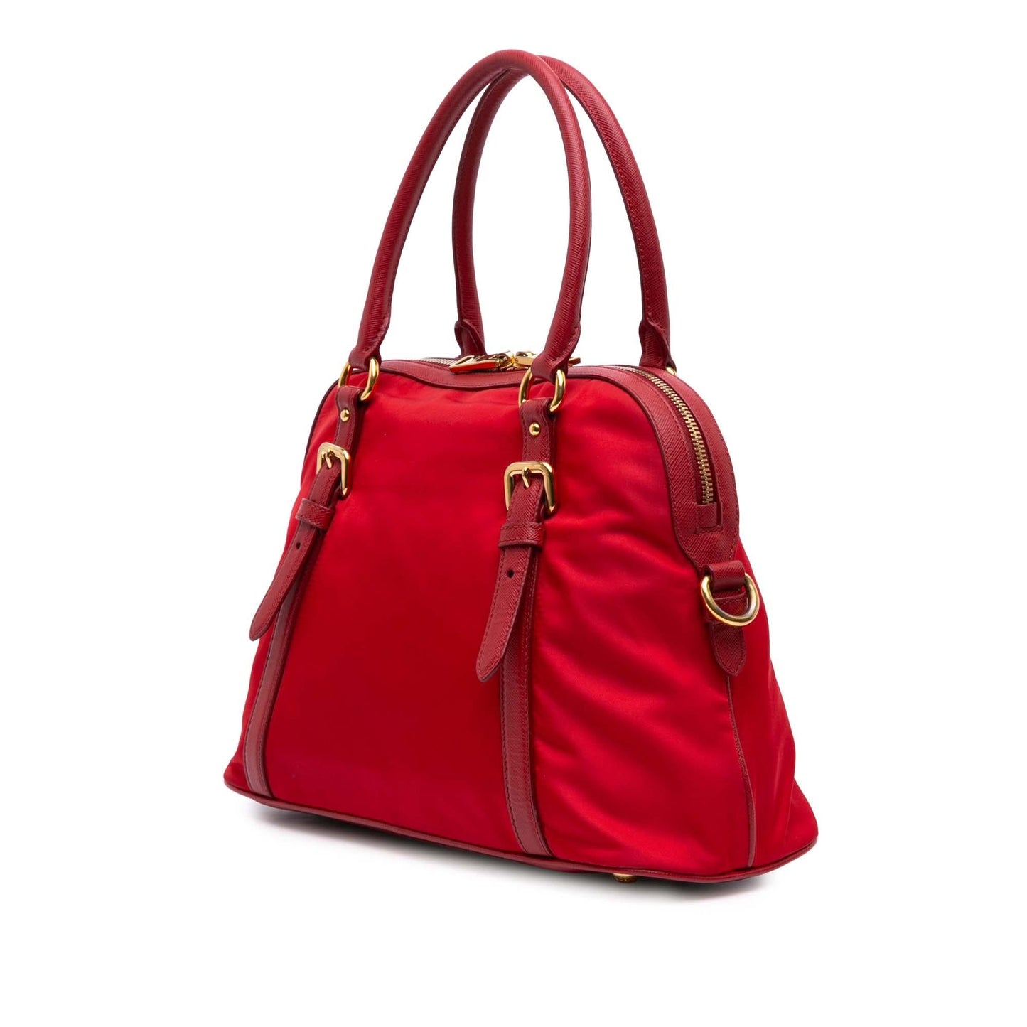 Prada Trimmed Tessuto Dome Satchel Saffiano Satchel Bag