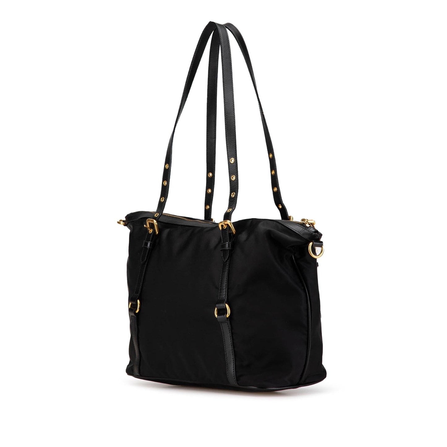 Prada Trimmed Tessuto Tote Saffiano Logo Tote Bag