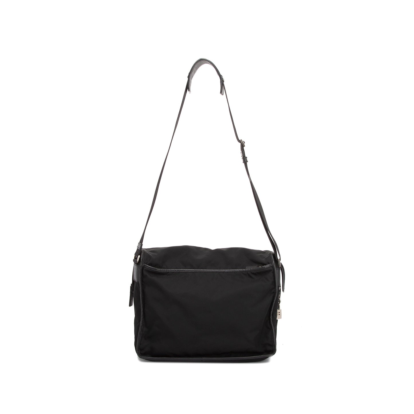 Prada Saffiano Trimmed Tessuto Messenger Bag Nylon Travel Bag