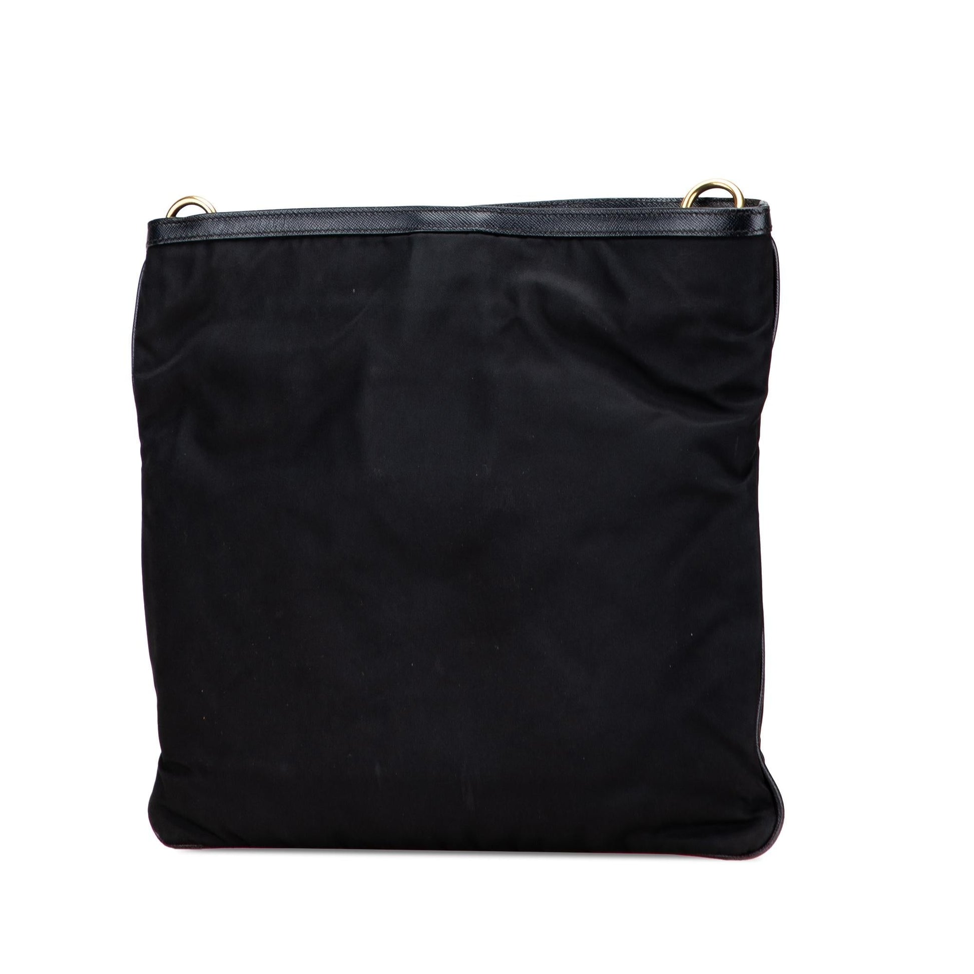 Prada Trimmed Tessuto Snap Crossbody Saffiano Crossbody Bag