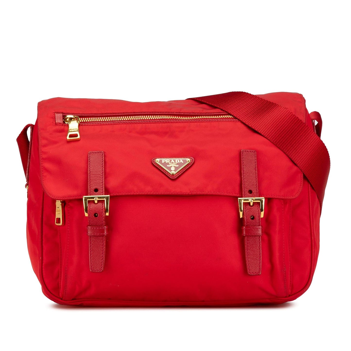 Prada Trimmed Tessuto Double Buckle Messenger Bag Saffiano Zip Crossbody Bag Buckle Messenger Bag