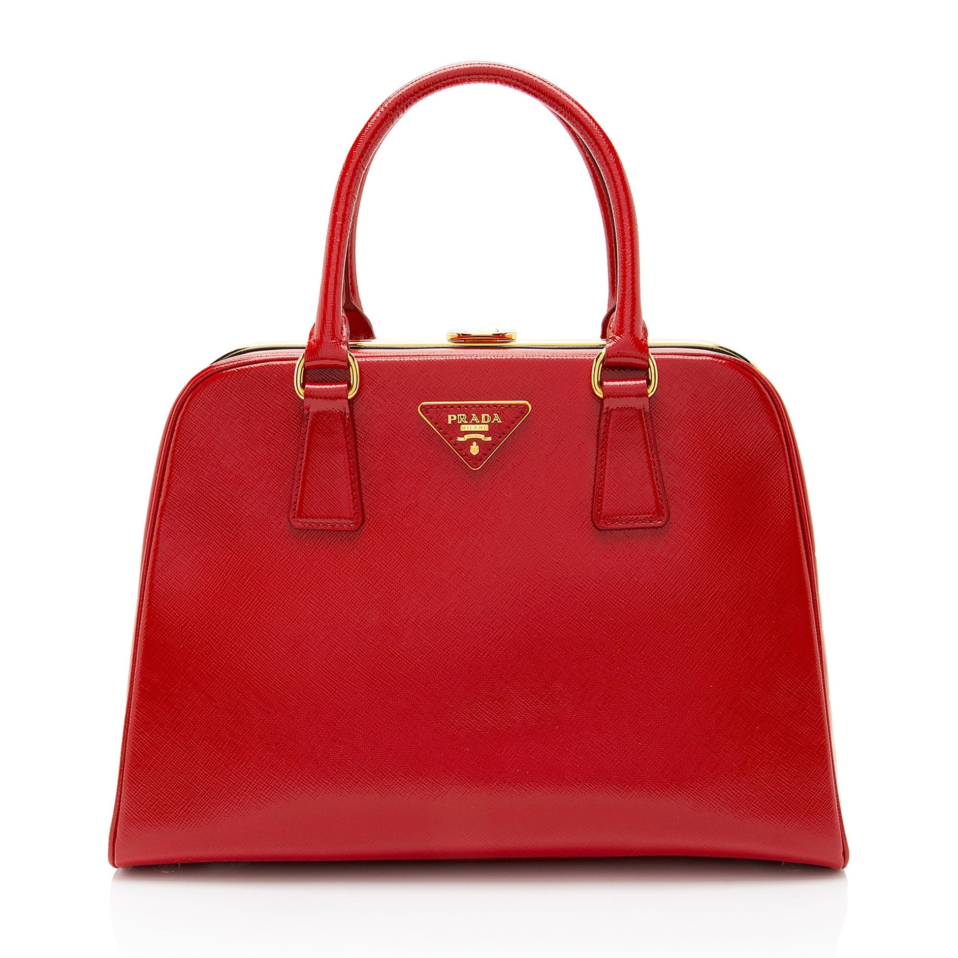 Prada Vernice Framed Pyramid Satchel Shf Sxvfbm Saffiano Satchel Bag
