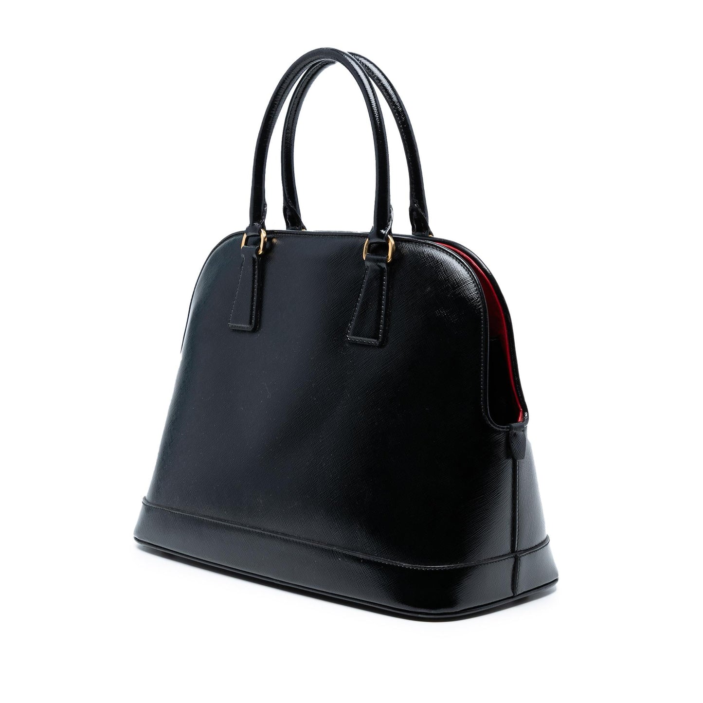 Prada Vernice Promenade Dome Satchel Saffiano Satchel Bag
