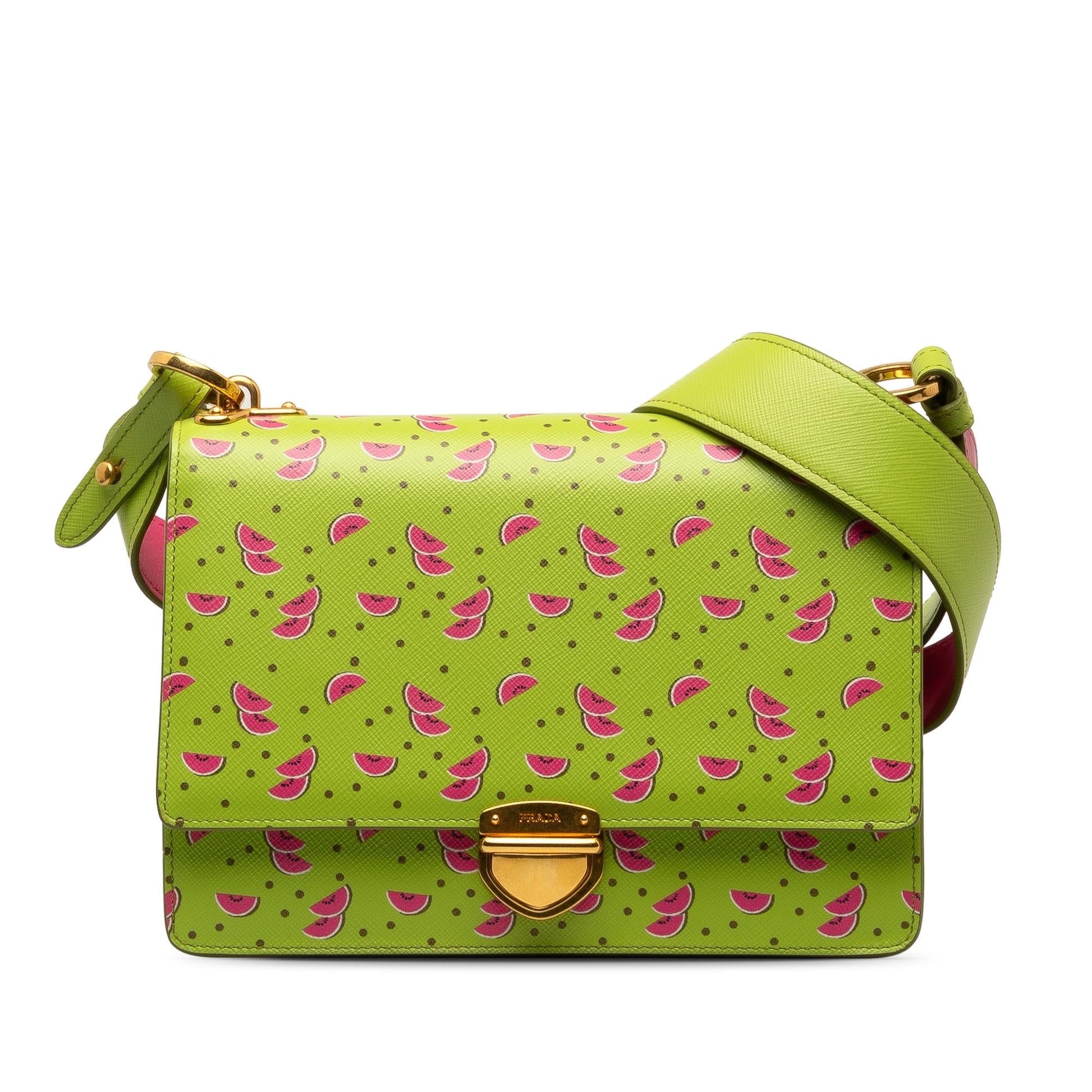Prada Watermelon Crossbody Bag Shg Tq3Kmw Saffiano Flap