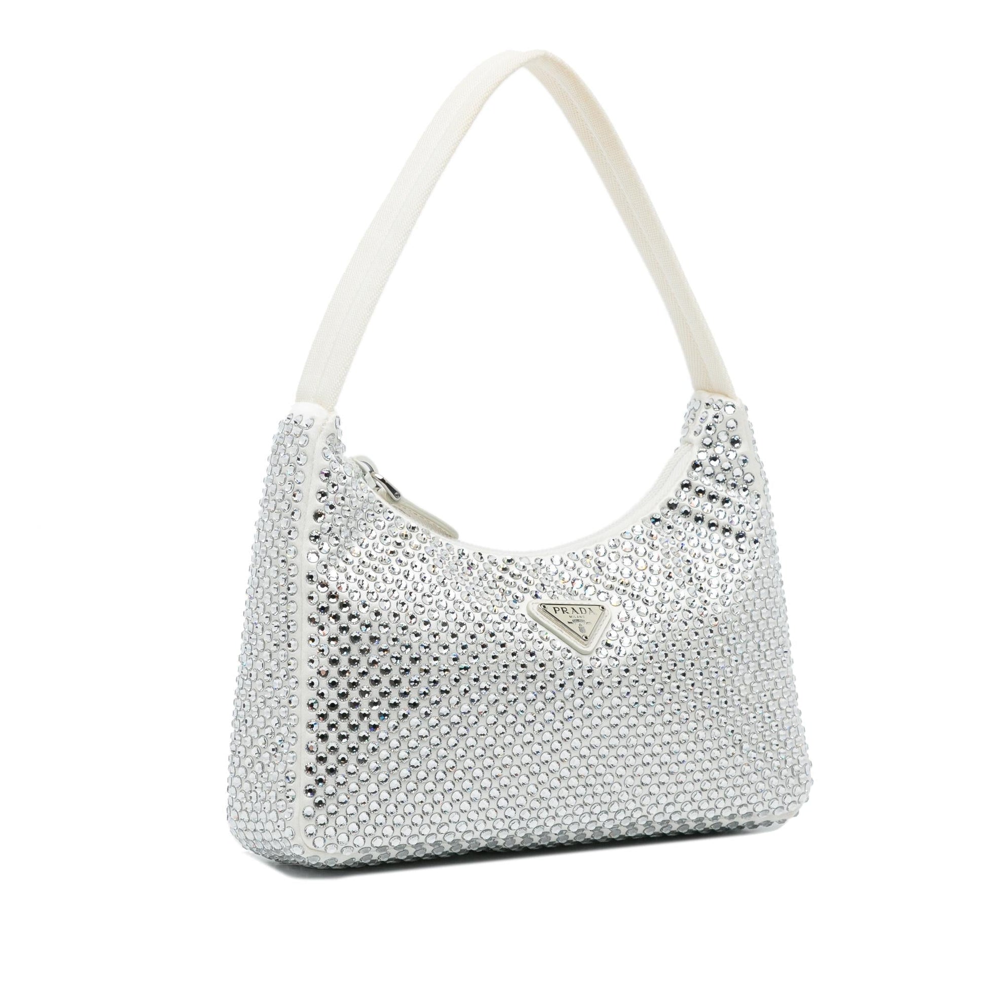 Prada Crystal Re Edition Shg 0Qe6Fx Handbag Satin Mini Travel Bag