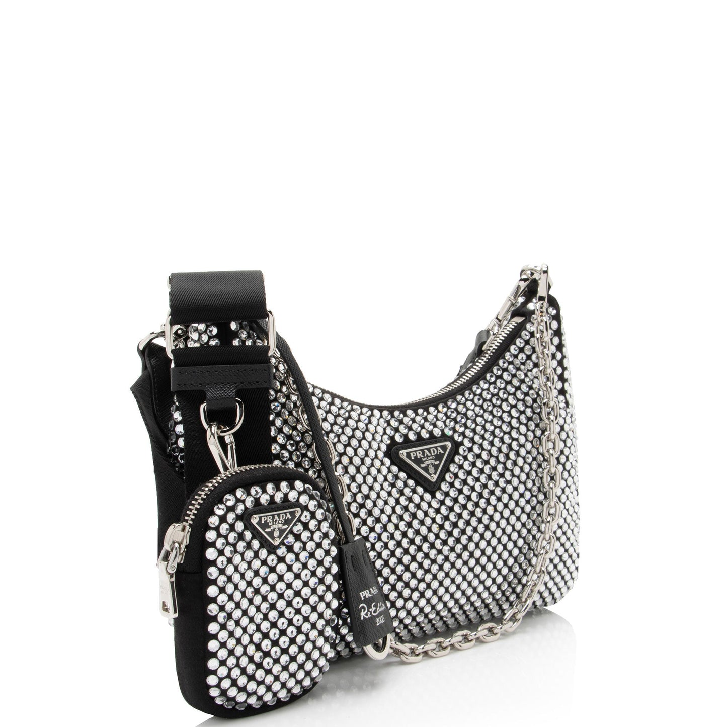 Prada Crystal Re Edition Crossbody Shf Lo9Csv Satin Crossbody Bag
